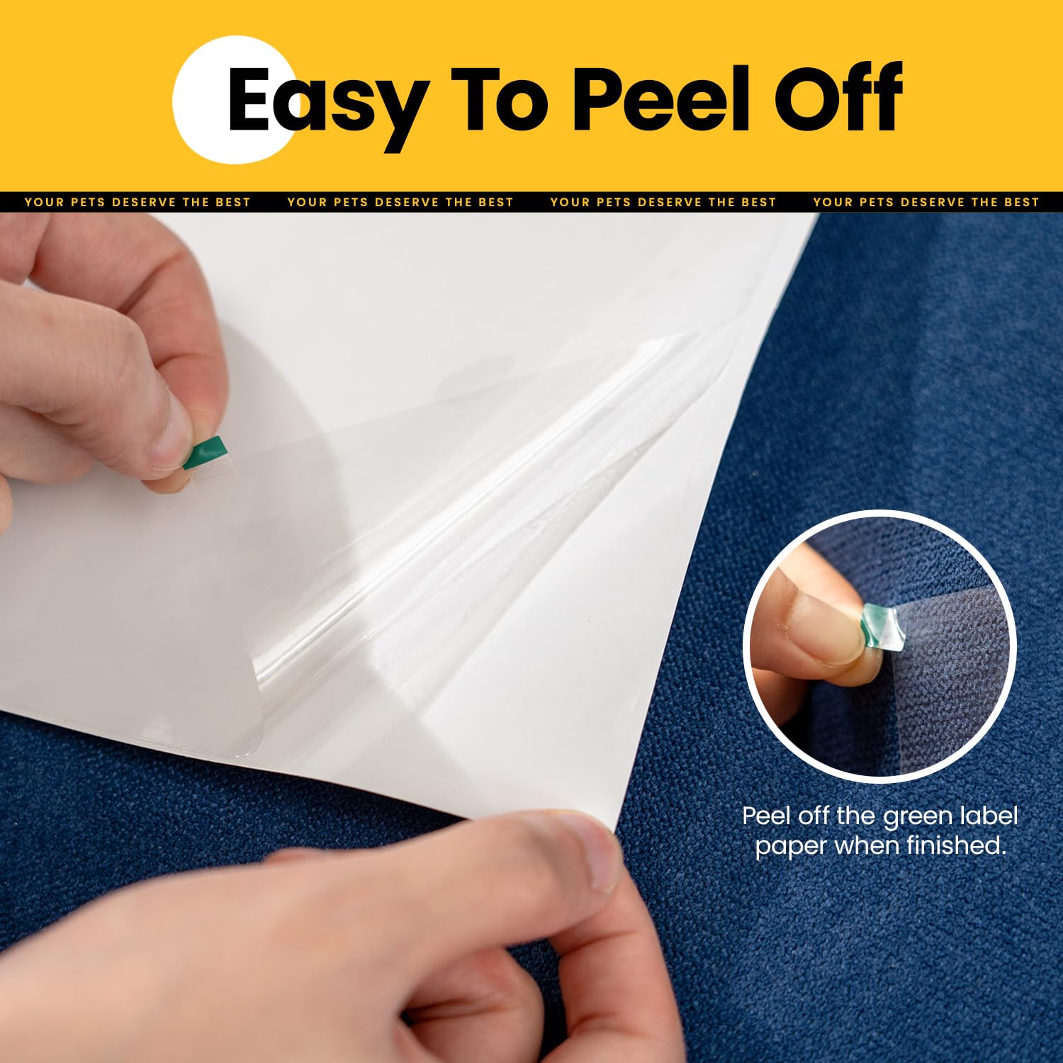 10 Pack Cat Scratch Furniture Protector - Adhesive Couch Protector for Cat Claws, Durable Anti-Scratch Tape for Sofa & Furniture (Includes 44 Pins) - Perfect for Pet Owners to Protect Couches, Chairs & Home Decor