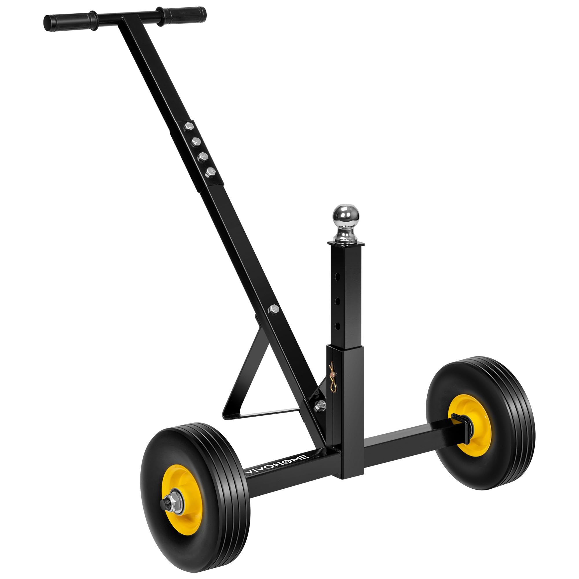 VIVOHOME Heavy Duty Adjustable Trailer Dolly 600 lbs Capacity - Steel Trailer Mover with 1-7/8
