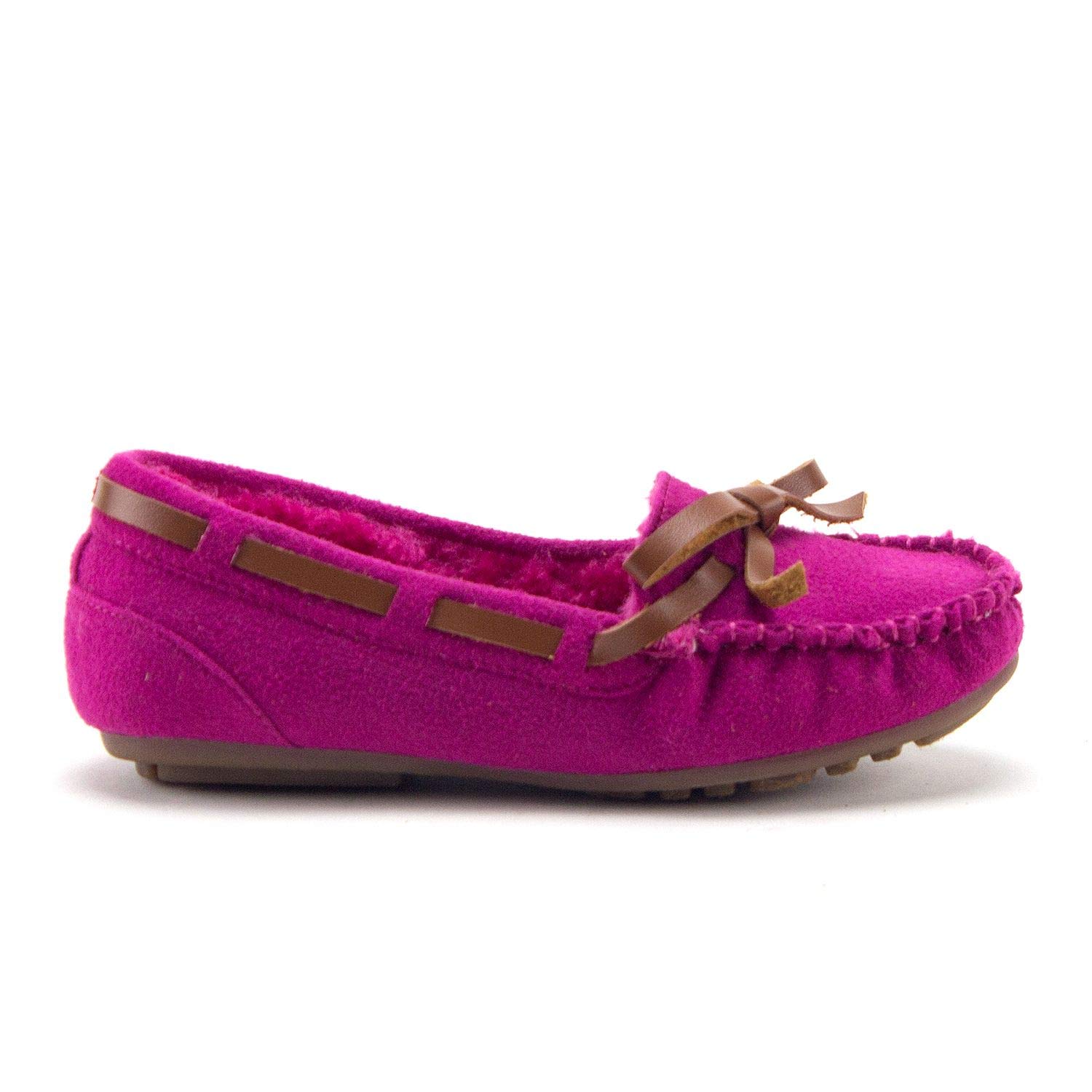 Jazamé Little Girls Tasha Warm Fur Lined Slip-On Moccasins - Cozy Casual Flats for Toddlers & Kids - Perfect for Indoor Play, Winter Outfits & School Days