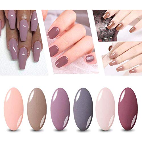 Vishine 6 Colors Gel Nail Polish Starter Kit with Base & Top Coat, 36W LED UV Nail Lamp - Full DIY Gel Manicure Set for Salon & Home Use (8ml #12) | Perfect for Nail Art, French Tips & Professional Manicures