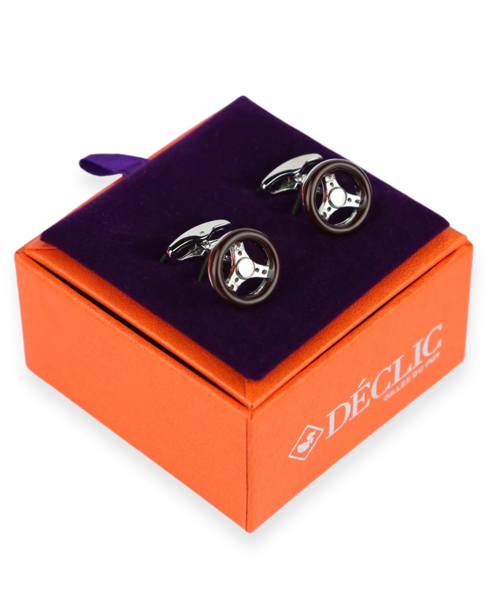 DÉCLIC Luxury Steering Wheel Cufflinks for Men - Premium Car Enthusiast Gift - Perfect for Weddings, Business Meetings & Formal Events