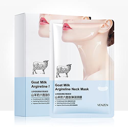 Goat Milk Neck Mask for Firming & Tightening - Anti-Aging Neck Care Treatment to Lift Sagging Skin & Reduce Fine Lines - Deep Moisturizing & Nourishing Goat Milk Formula (1 Pack) - Perfect for Night Skincare Routine & Post-Sun Care