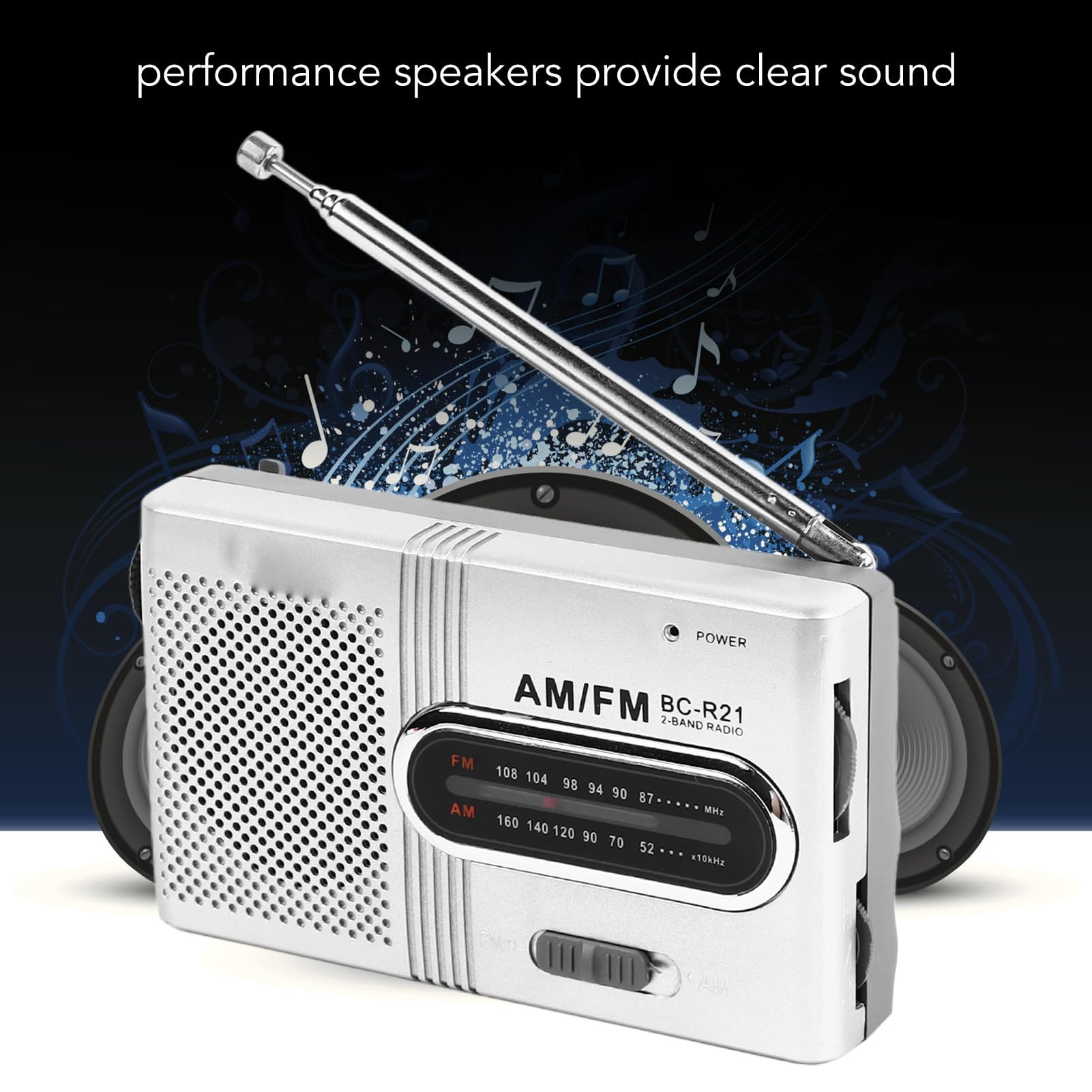 Portable AM/FM Radio with Strong Signal Reception, Battery Operated Pocket Radio with Clear Sound - Perfect for Outdoor Activities, Travel, Camping, and Morning Exercises