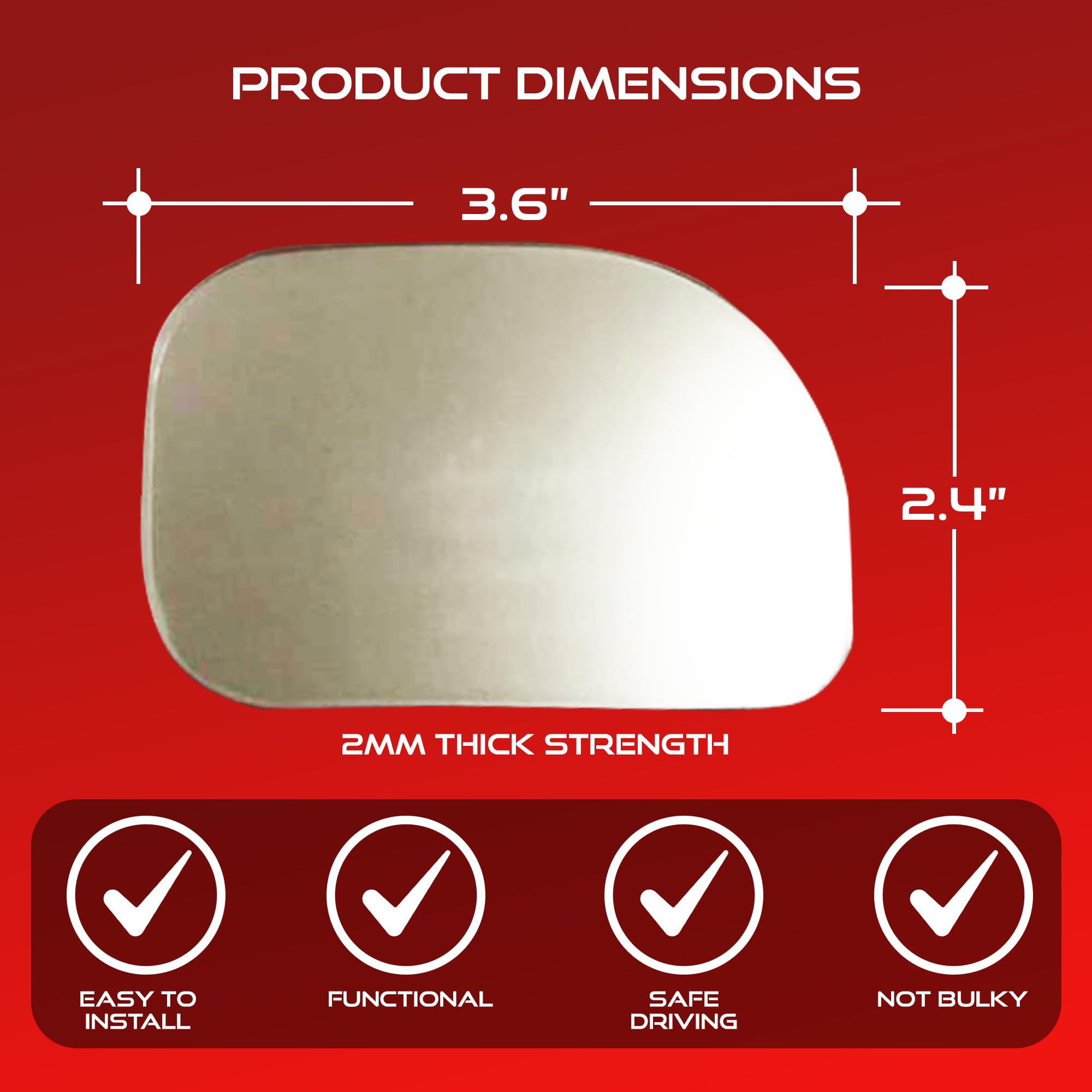Blind Spot Convex Car Mirrors (3-Piece Set) - 1 XL Large, 1 Regular & 1 Long Size - Rear View Mirror Accessories for Improved Traffic Safety - Perfect for Cars, Trucks & SUVs - Enhance Visibility & Reduce Blind Spots for Safer Driving
