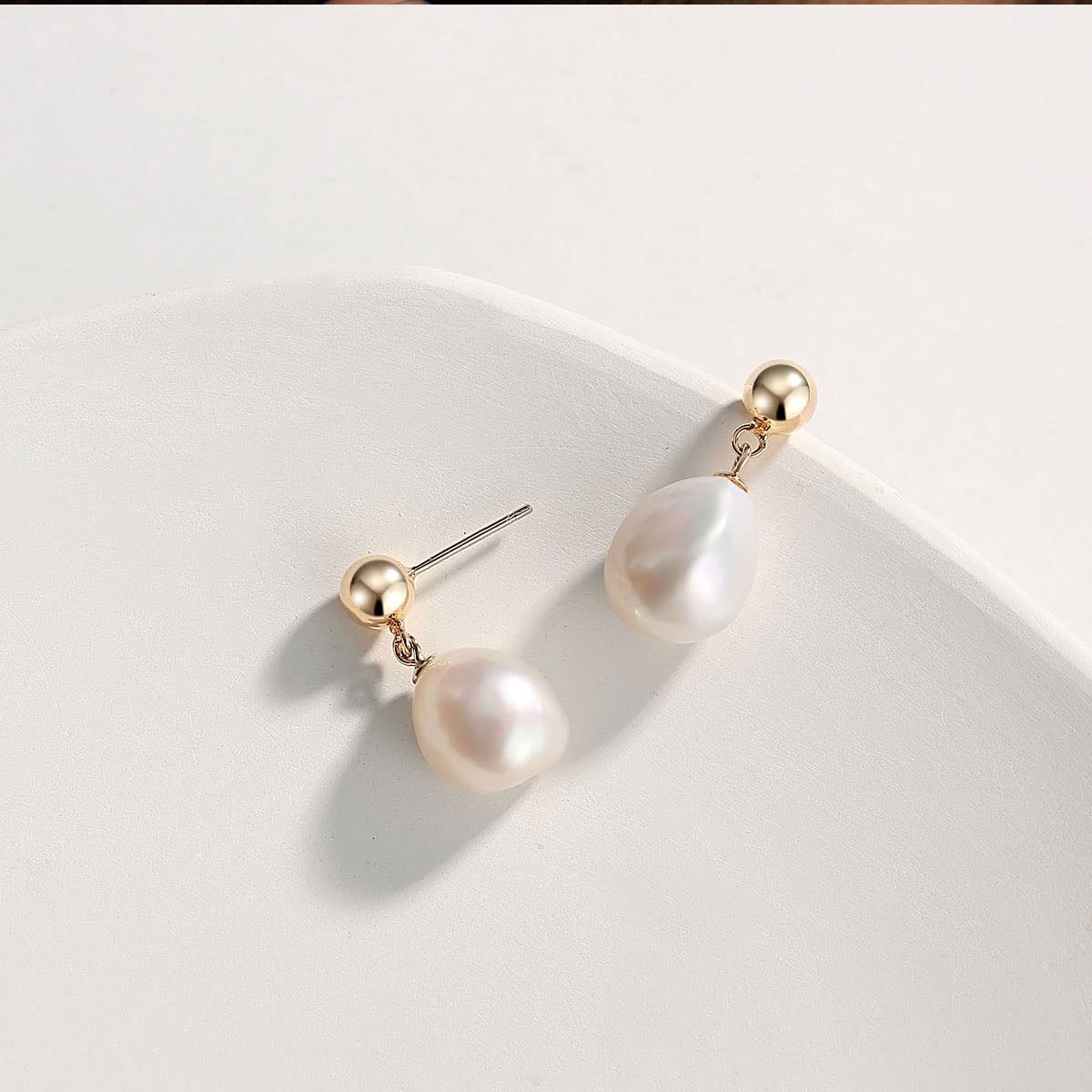 925 Sterling Silver Baroque Freshwater Pearl Stud Earrings for Women & Girls – Elegant Jewelry Gift for Birthday, Anniversary & Special Occasions