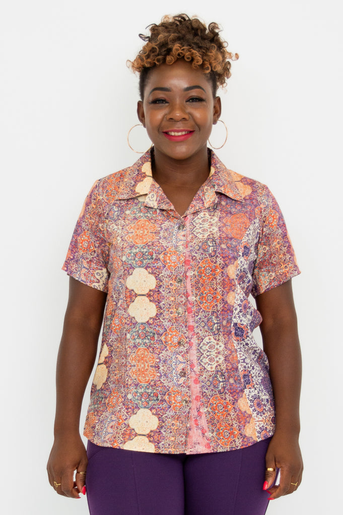 Aida Short Sleeve Top - Elegant Chateau Style Blouse for Women | Perfect for Summer Outfits, Office Wear & Casual Dates