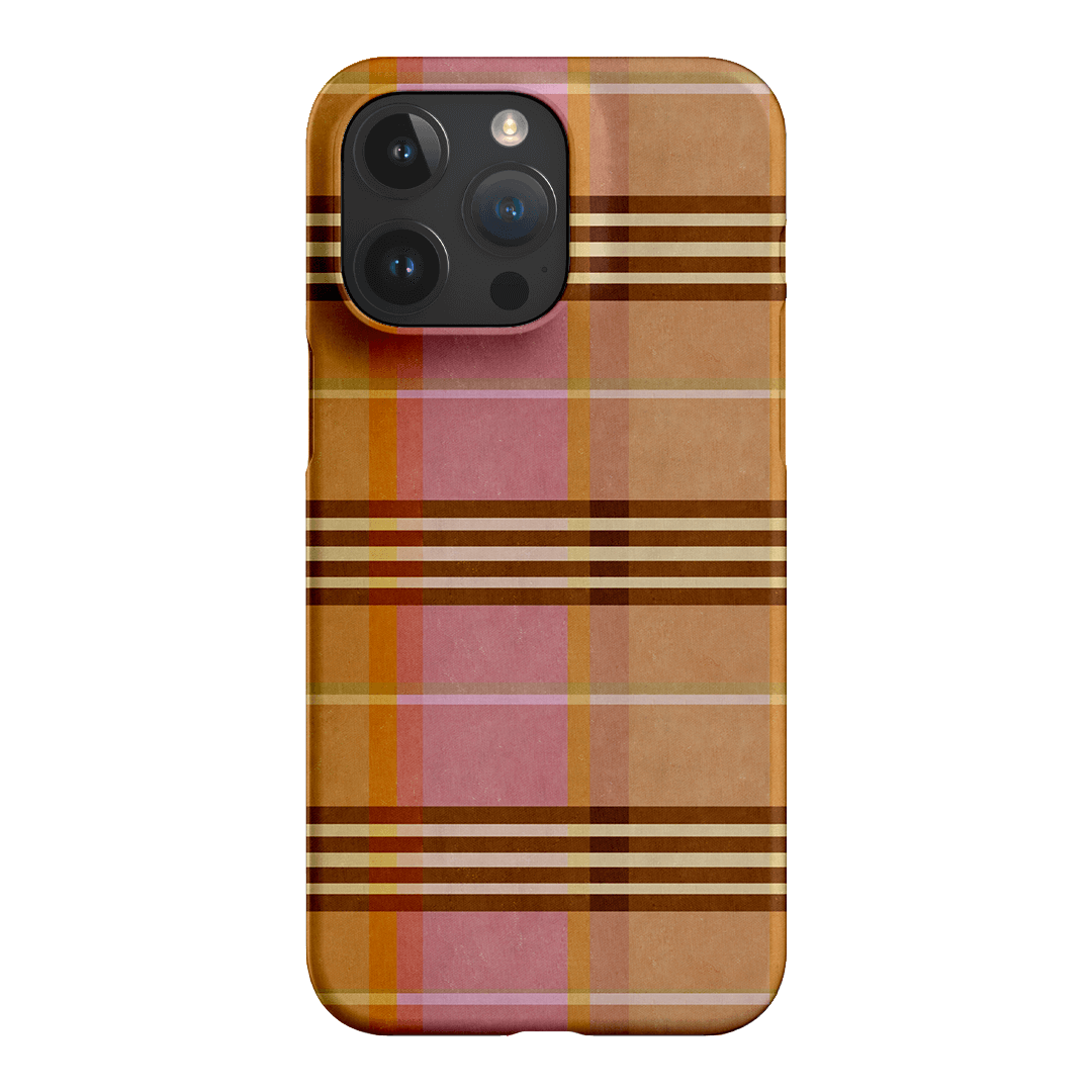 Peachy Plaid Phone Case for iPhone 15/14/13/12/11 Pro Max - Cute Tartan Pattern Protective Cover with Shockproof Design - Perfect for Everyday Use, Travel & Fashion Accessories