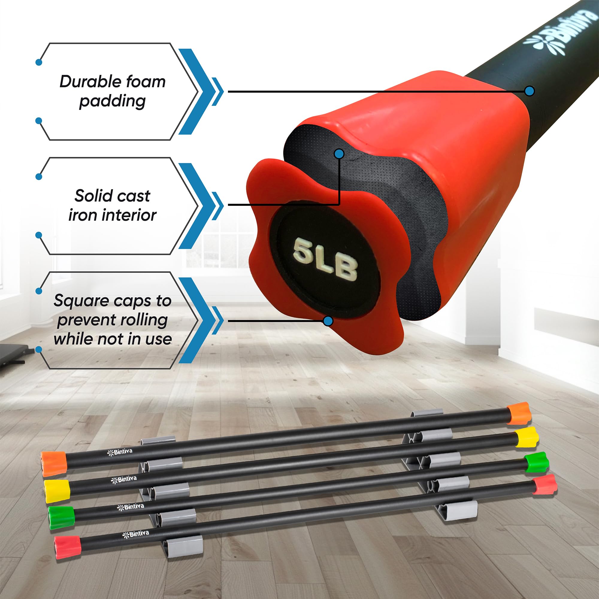 Premium Weighted Bar Set for Strength Training - Adjustable Dumbbell Bars for Home Gym, Fitness & Workout - Perfect for Weightlifting, CrossFit & Muscle Building
