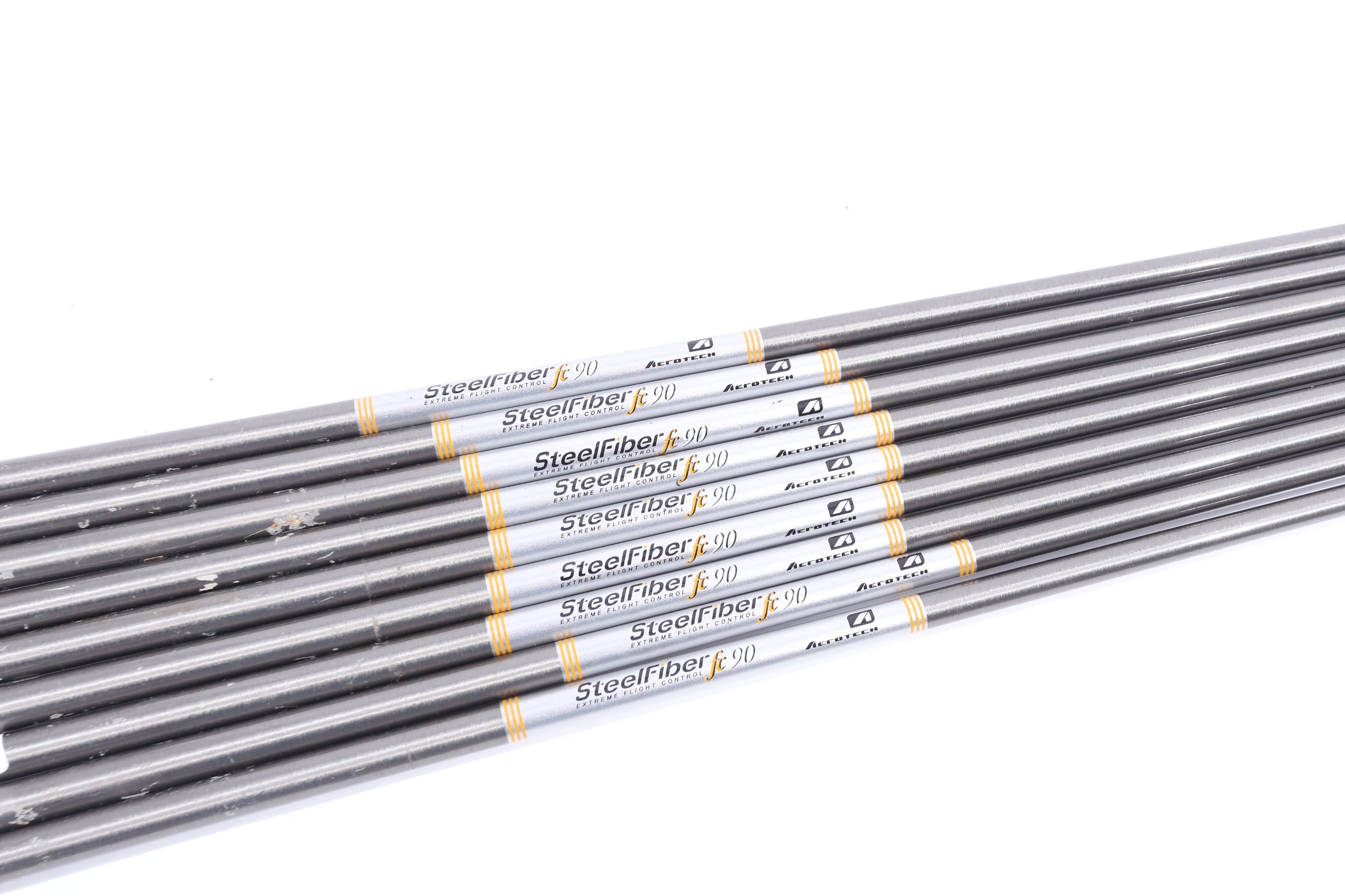 Premium Used Aerotech Steelfiber FC90 Stiff Graphite Iron Shaft Set - Golf Club Upgrade for Better Accuracy & Distance Control | Perfect for Low-Handicap Players & Club Builders