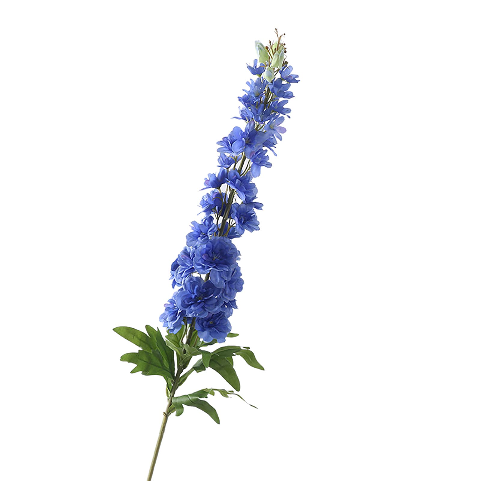 Royal Blue Artificial Delphinium Flower - 1Pc Realistic Fake Flower with Lightweight Branch & Leaves for Wedding Decor, Home Decoration, Centerpieces, and Floral Arrangements