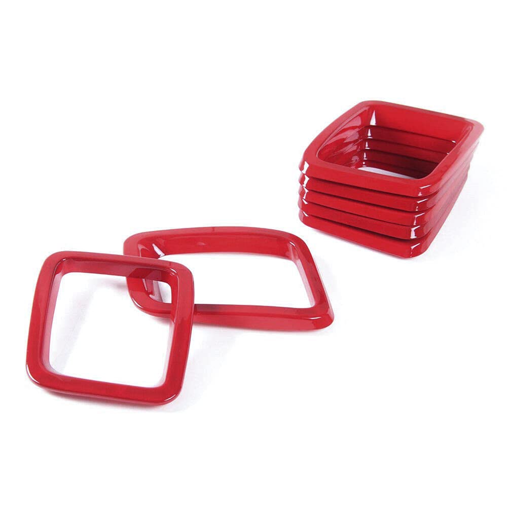 Jeep Compass 2017-2021 Front Grille Inserts Cover Rings Frame Trims Kit - 7PC Red Automotive Exterior Accessories for Off-Road & Street Style Enhancement