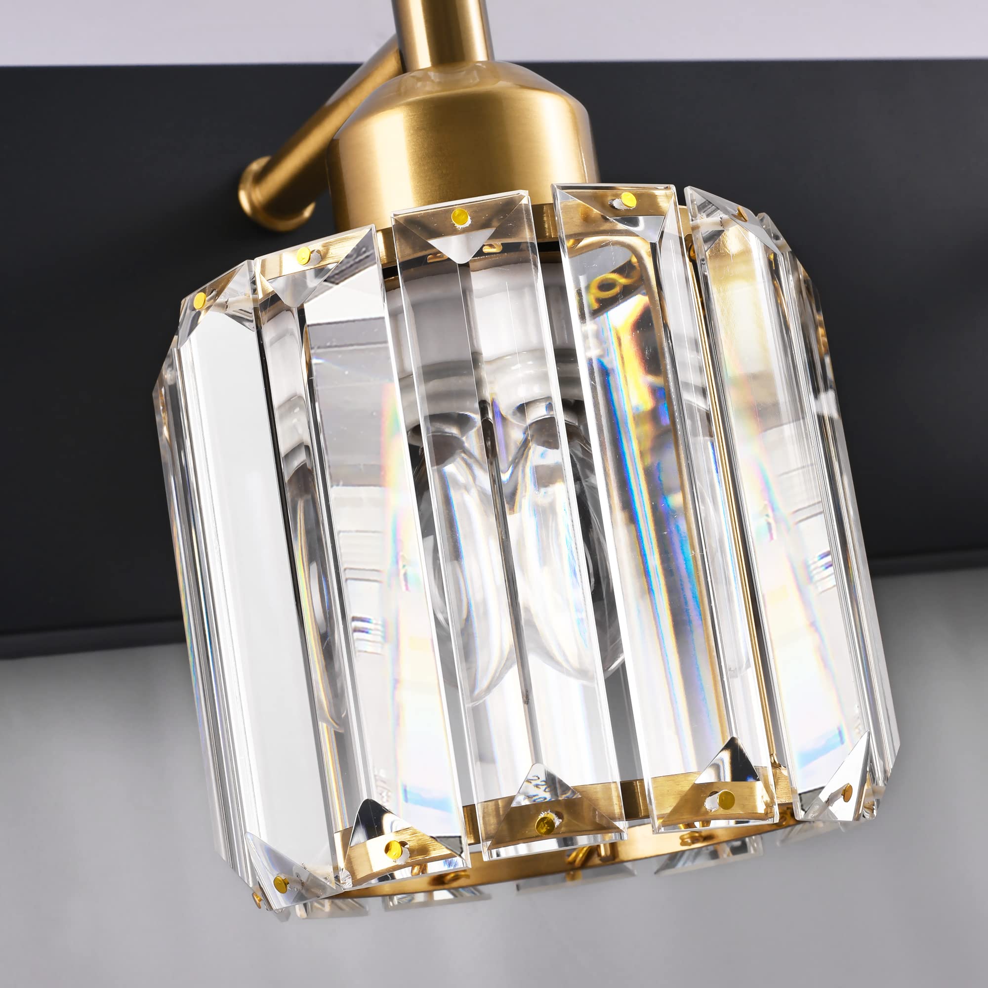 Modern Crystal Black Bathroom Vanity Light - 1-Light Fixture for Over Mirror Wall Lighting | Elegant Bathroom Decor for Home & Hotel Use