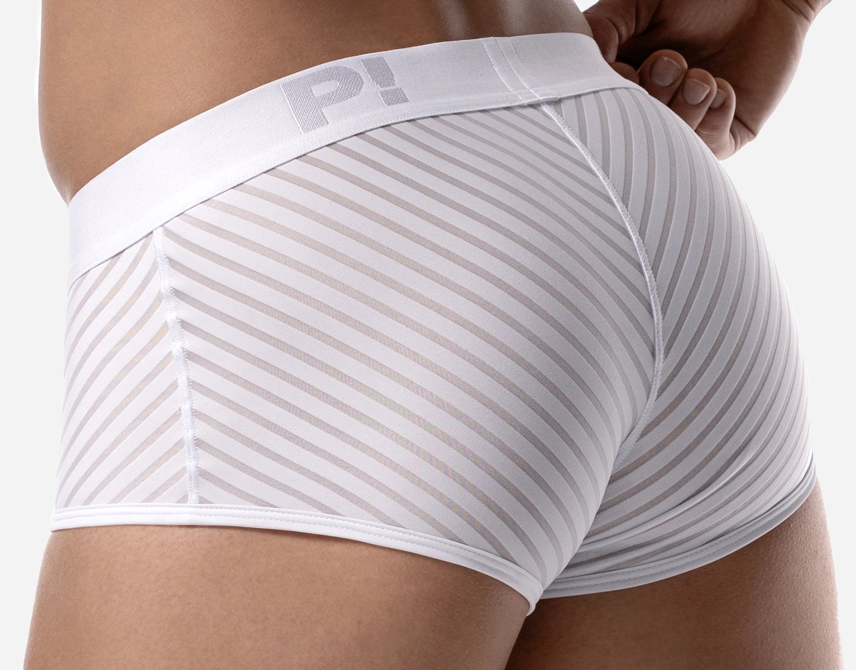 PUMP! Whisper Mesh Boxer Briefs for Men - Breathable & Comfortable White Underwear - Perfect for Gym, Sports & Everyday Wear