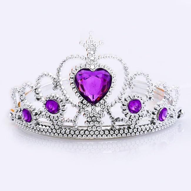 Sparkling Purple Stone Princess Tiara Crown - Elegant Hair Accessory for Parties, Dress Up & Easter Gifts | Perfect for Birthday Celebrations, Pageants & Costume Events (1 Piece)