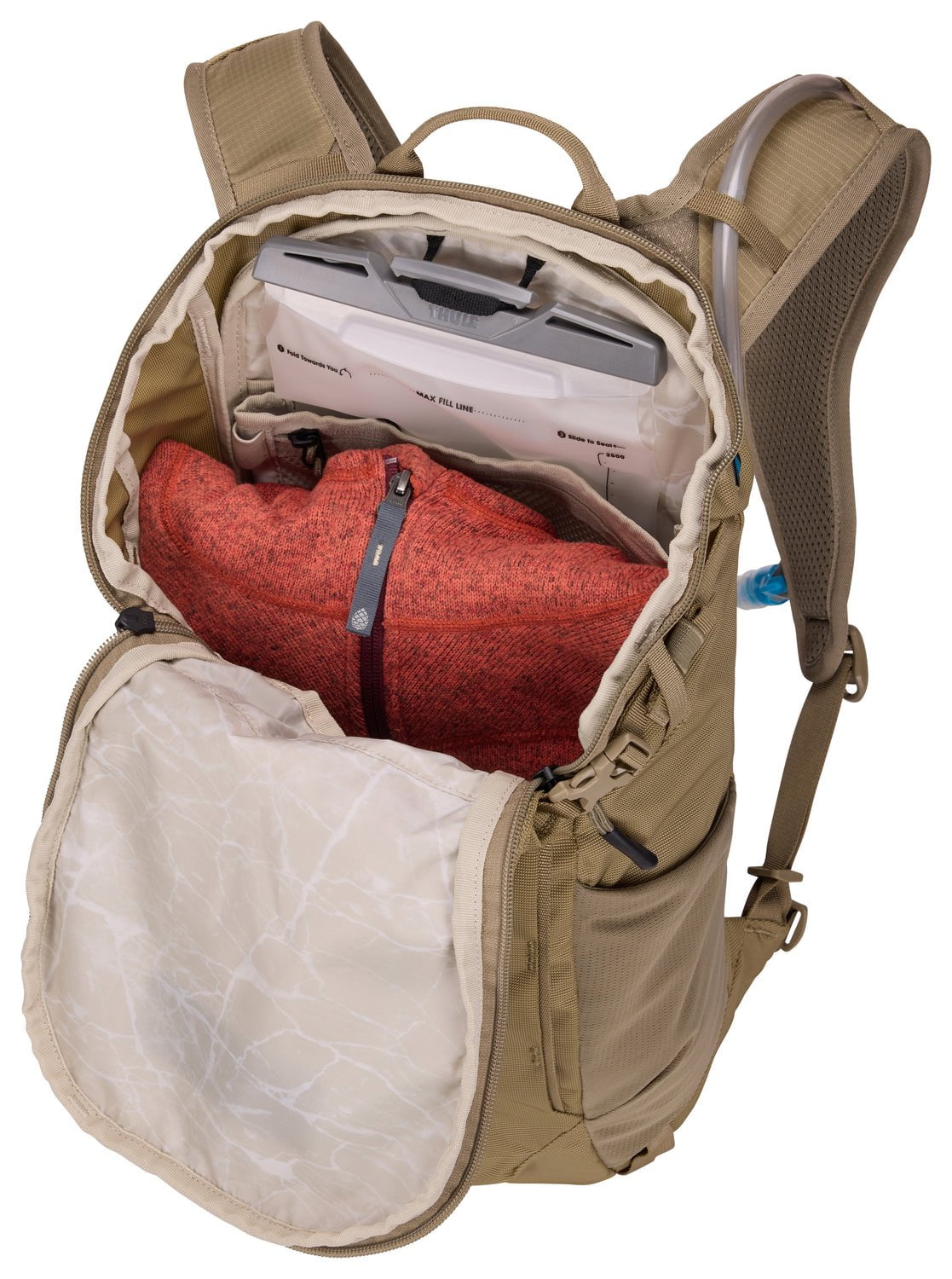 Thule AllTrail 16L Hydration Pack - Lightweight Hiking Backpack with Water Bladder, Faded Khaki - Perfect for Trail Running, Camping & Outdoor Adventures