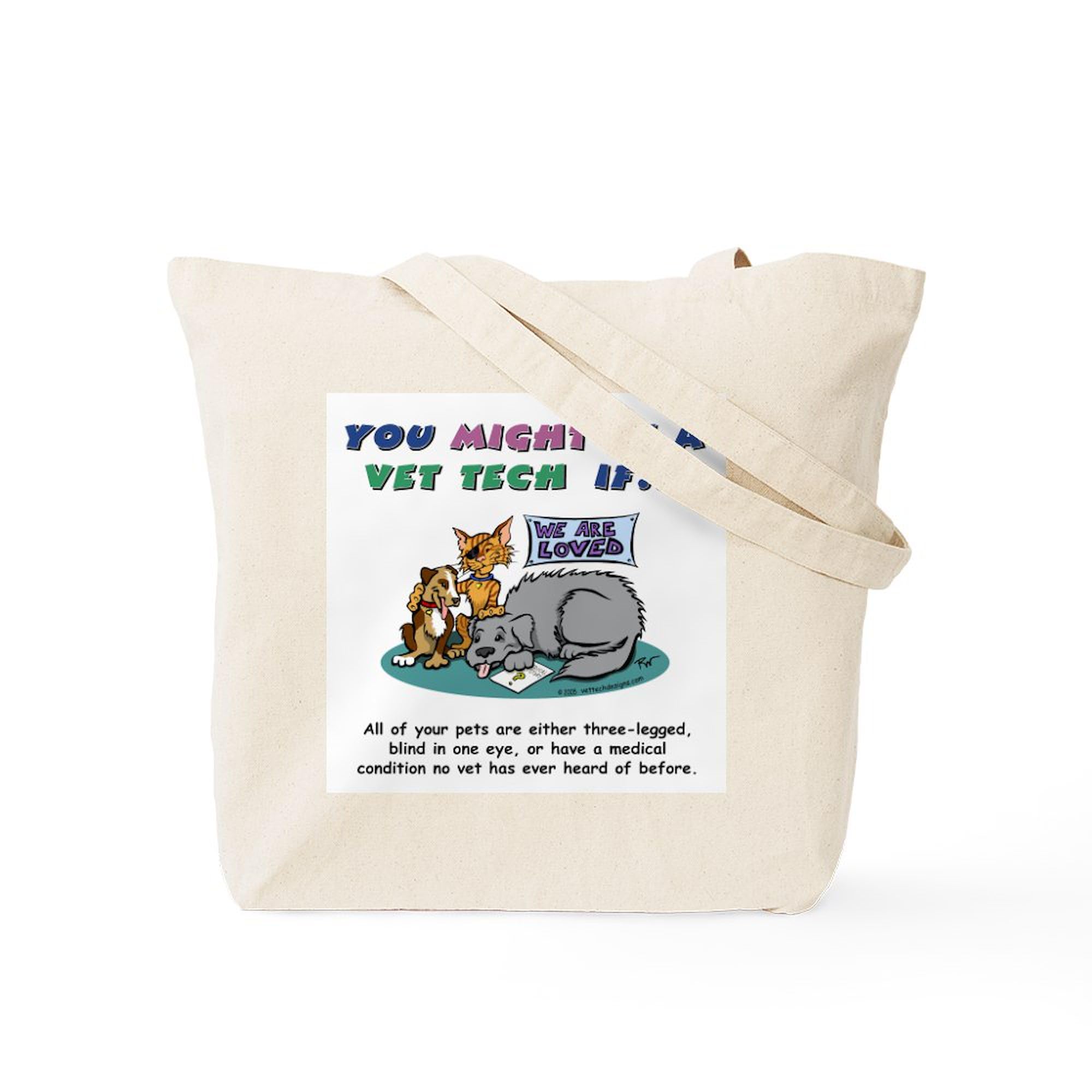 Vet Tech Tote Bag - Natural Canvas Reusable Shopping Bag for Veterinary Technicians | Durable & Eco-Friendly Grocery Bag for Work, School & Everyday Use