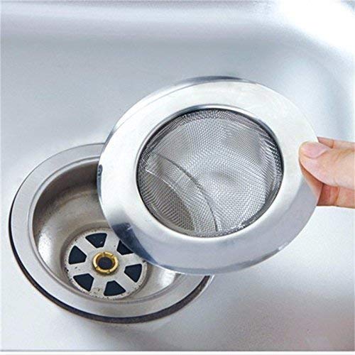 Premium 4-Inch Stainless Steel Kitchen Sink Strainer - Heavy Duty Drain Basket Filter with Waste Stopper (10cm, Silver) | Ideal for Food Prep, Dishwashing & Preventing Clogs in Home Kitchens
