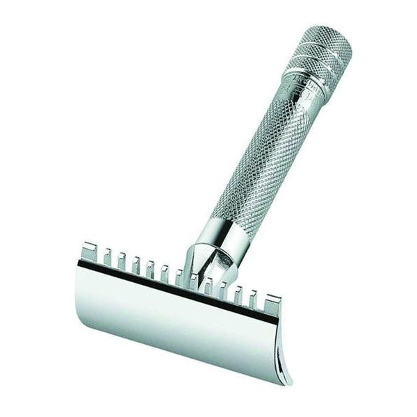 Merkur 15c Double Edge Safety Razor for Men - Premium Stainless Steel Shaving Razor with Classic Handle - Perfect for Wet Shaving & Travel Grooming Kit