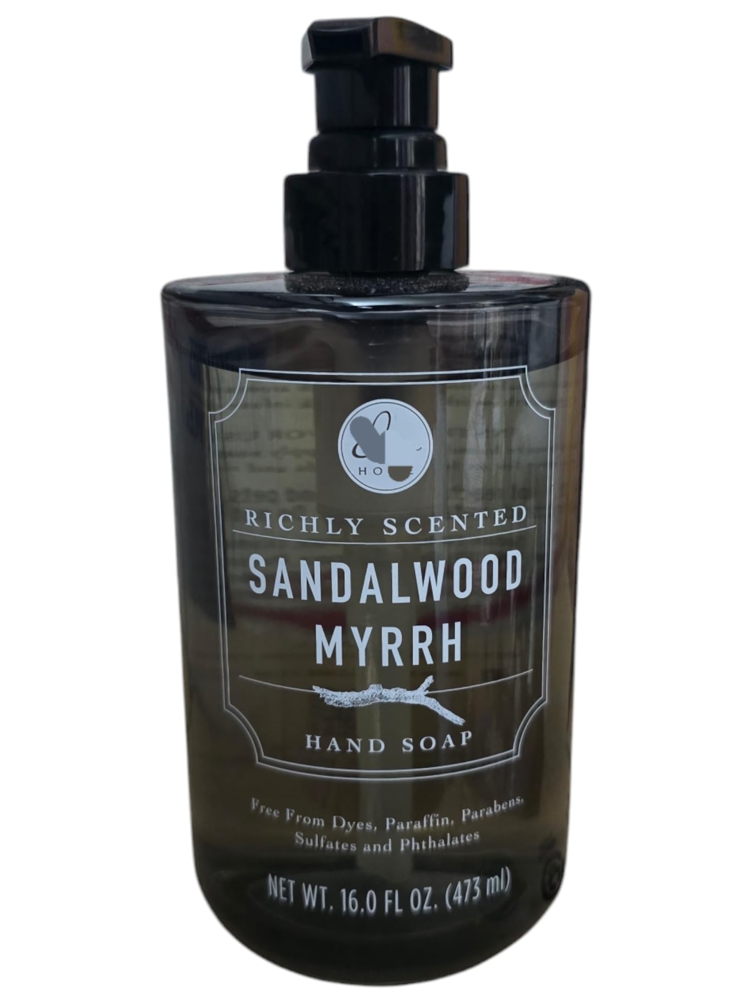 Premium Sandalwood & Myrrh Scented Hand Soap - 16 Fl Oz (473ml) - Luxury Moisturizing Liquid Soap for Bathroom, Kitchen & Guest Washrooms - Natural Aromatherapy for Relaxation & Stress Relief