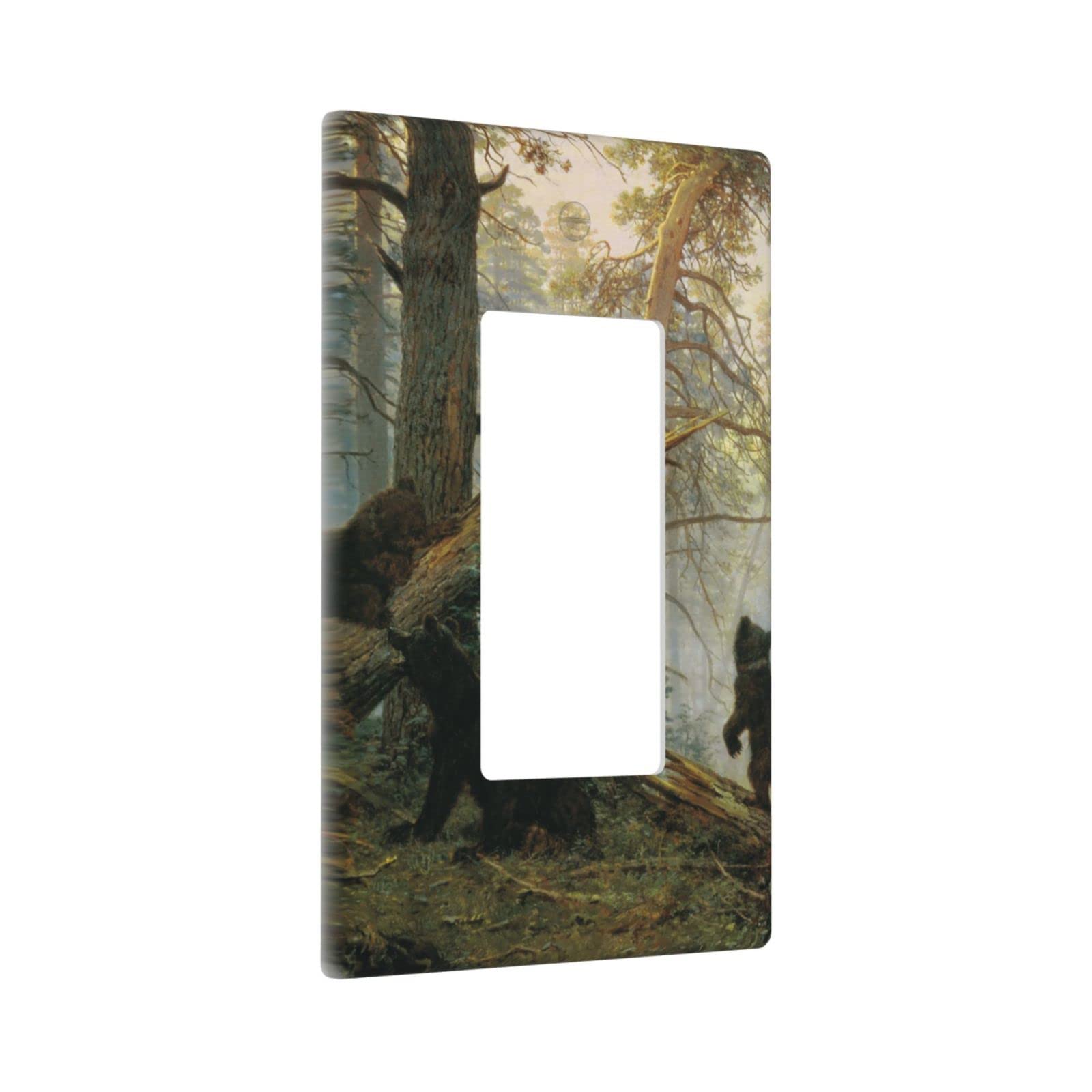 Bears Single Rocker Light Switch Cover - Decorative Wall Plate for Home Decor - 1 Gang Switch Plate Cover (4.5 x 2.76 Inch) - Perfect for Nursery, Kids Room & Cabin Decor