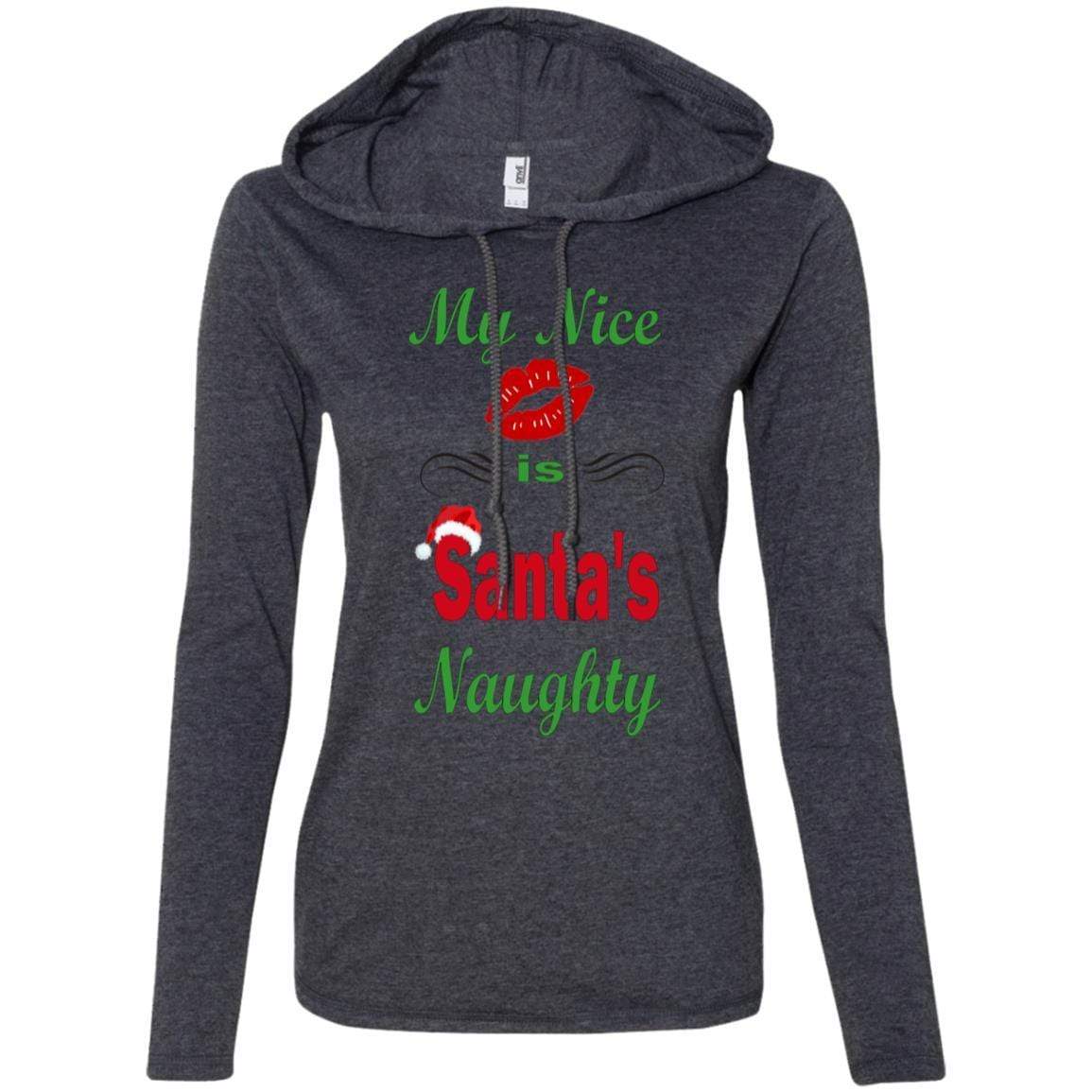 Santa's Naughty Ladies Long Sleeve T-Shirt & Hoodie - Funny Christmas Gift for Women - Perfect for Holiday Parties & Ugly Sweater Contests