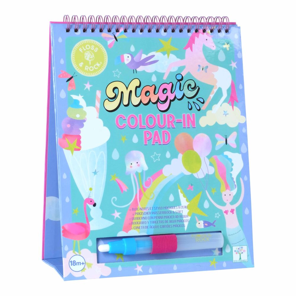 Floss and Rock Magic Coloring Pad - Fantasy Themed Kids Art Activity Book for Creative Play & Relaxation | Perfect for Home, Travel & Classroom Use