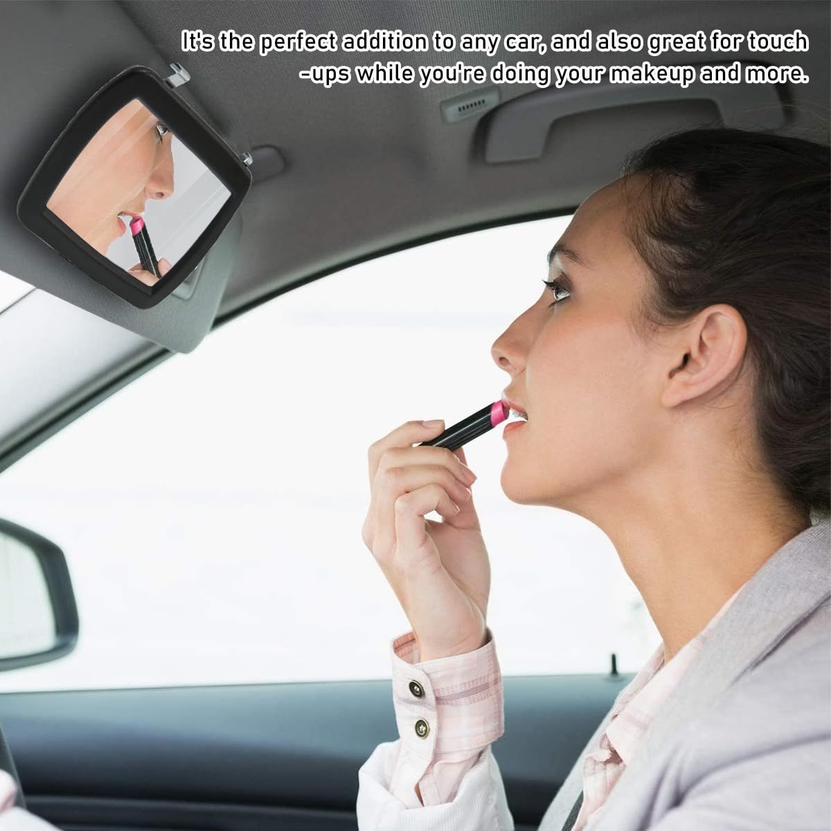 1PC Universal Car Sun Visor Vanity Mirror - Clip-on Automotive Makeup Mirror with Sun-Shading for Women & Girls | Perfect for On-the-Go Touch-ups & Driving Comfort | Car Interior Accessories