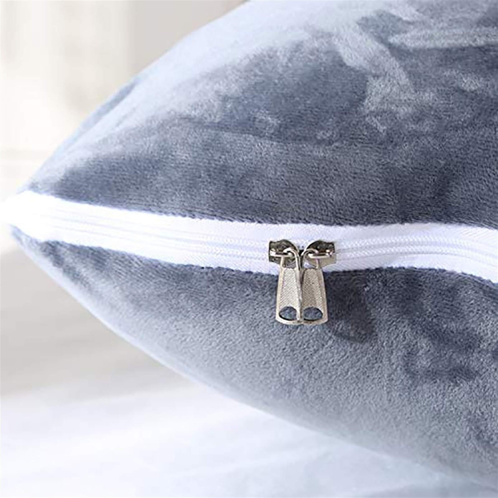 U-Shaped Pregnancy Pillow Cover - 100% Organic Washed Cotton with Zipper - Back & Belly Support for Side Sleeping - Perfect for Maternity Comfort, Nursing & Relaxation