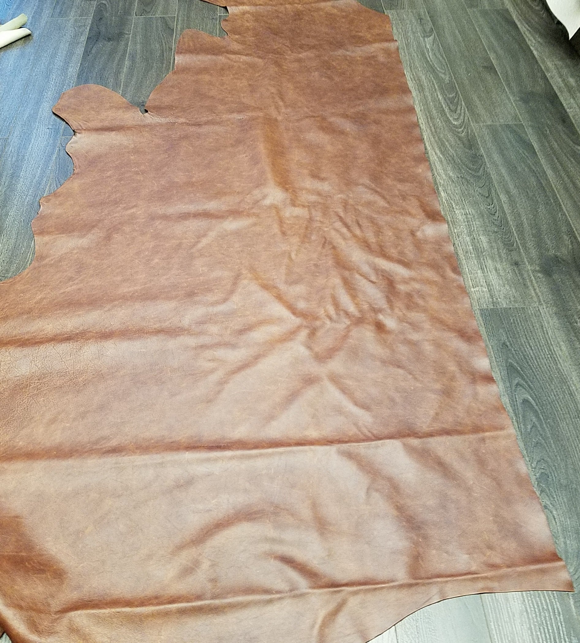 Genuine Cowhide Leather Hide - NAT Leathers Brown Cognac (21-25 Sq Ft, Min 31