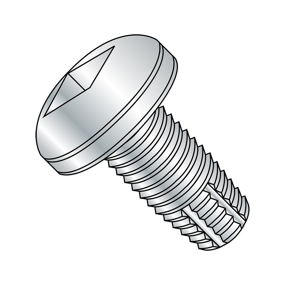 Small Parts 0806FQP #8-32 Steel Thread Cutting Screw, Zinc Plated Pan Head Square Drive Type F, 3/8