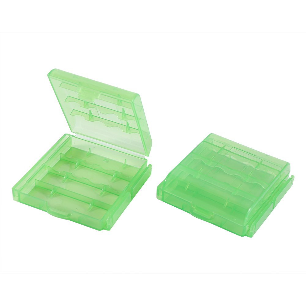 5 Colors AA AAA Battery Storage Box - Transparent Plastic Organizer Case for AA AAA Batteries - Perfect for Home, Office, and Travel Organization