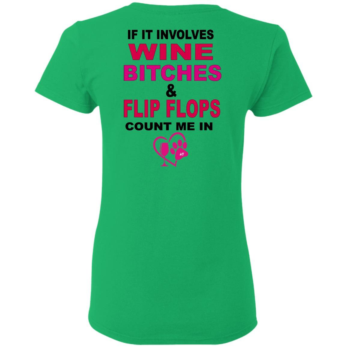 Funny Count Me In Ladies T-Shirt for Wine & Dog Lovers | Hilarious Gift for Women | Perfect for Wine Parties & Pet Lovers