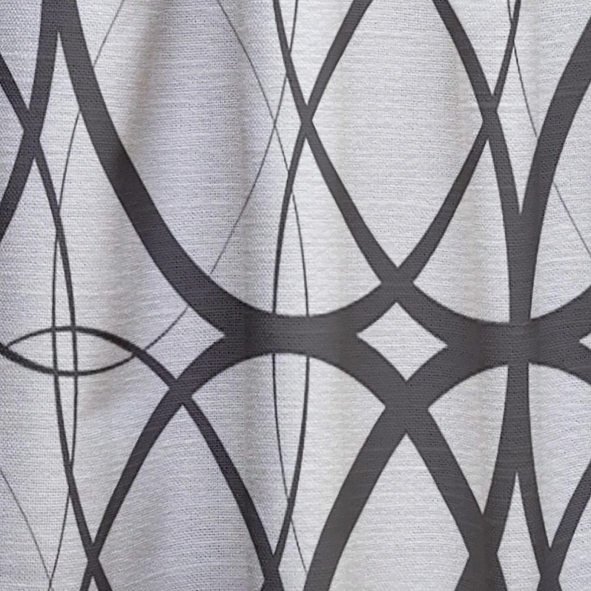 DesignQ Monochrome Geometric Pattern Thermal Insulated Curtains - Single Panel 52x90 - Blackout Drapes for Bedroom & Living Room - Perfect for Modern Home Decor & Light Control