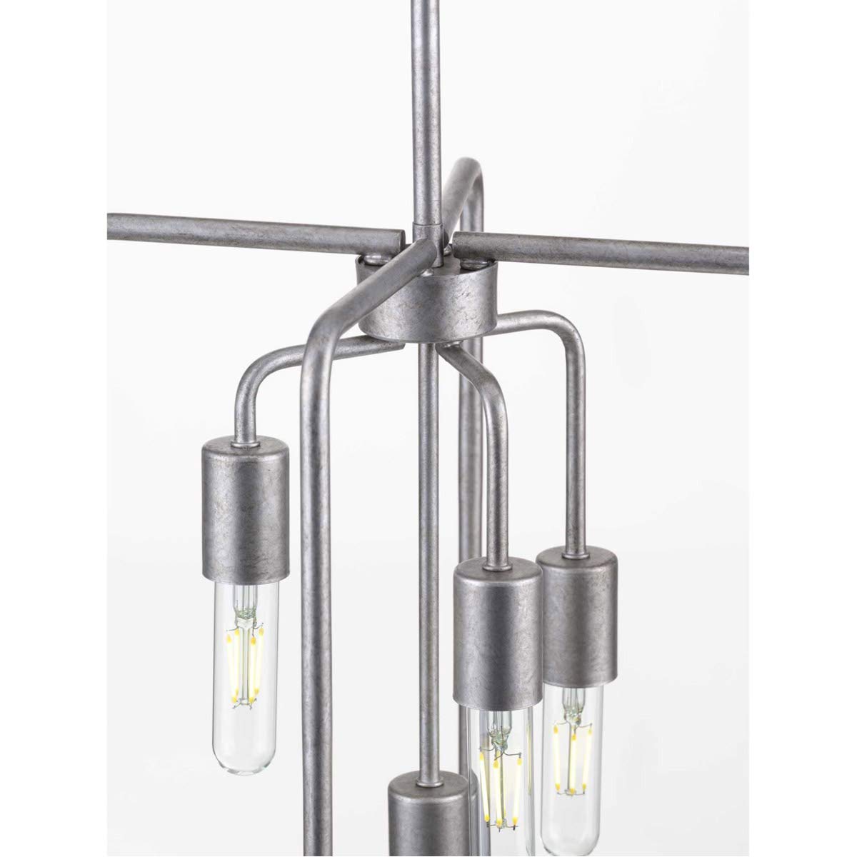 Progress Lighting Bonn Collection 4-Light Farmhouse Pendant Light - Galvanized Metal Finish for Kitchen Island, Dining Room or Entryway Lighting