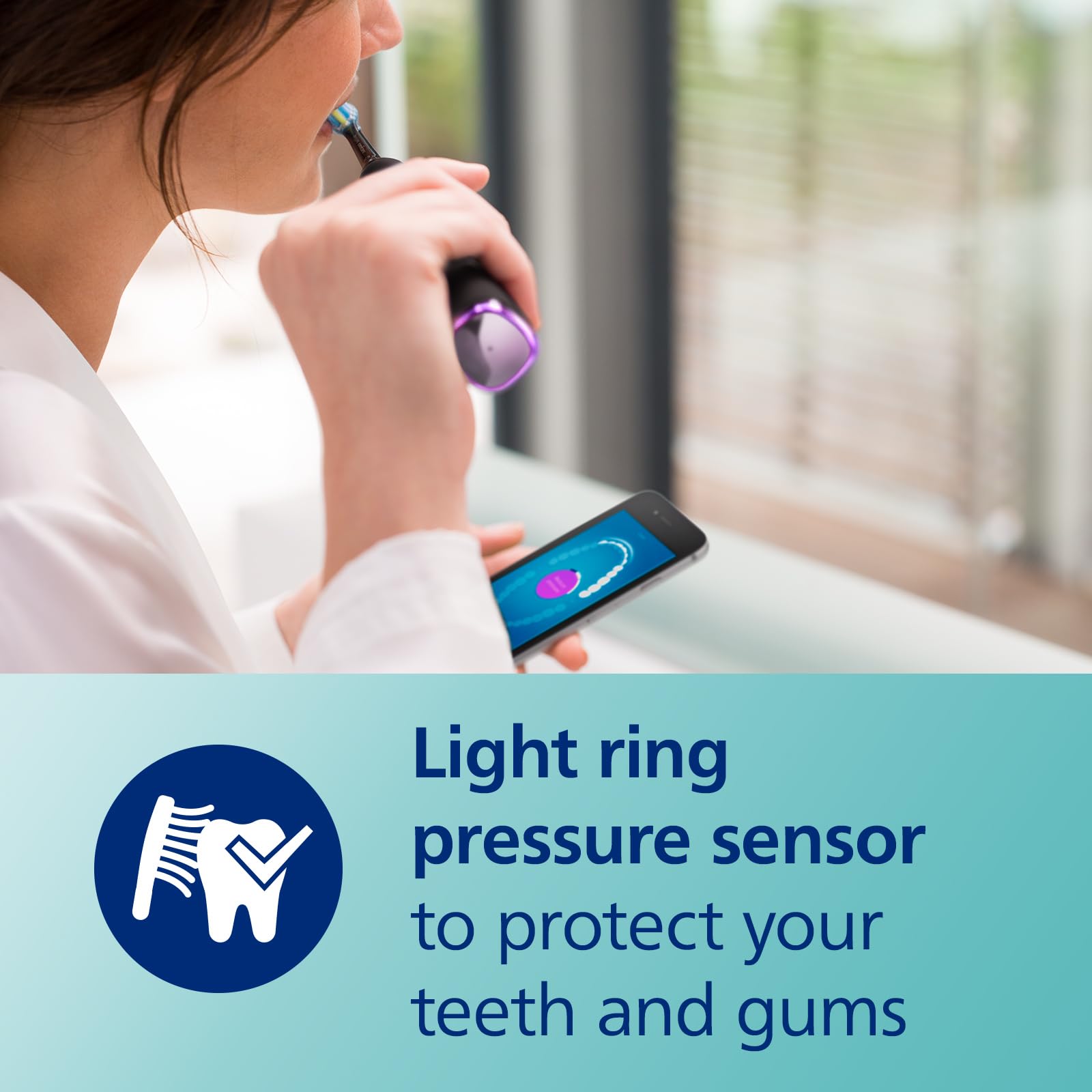 Philips Sonicare DiamondClean Smart 9500 Electric Toothbrush - Bluetooth Connected Sonic Toothbrush with Smart App, Pressure Sensor & Brush Head Detection - 5 Modes & 3 Intensity Levels (HX9923/11, Black) - Perfect for Travel & Daily Oral Care Routine