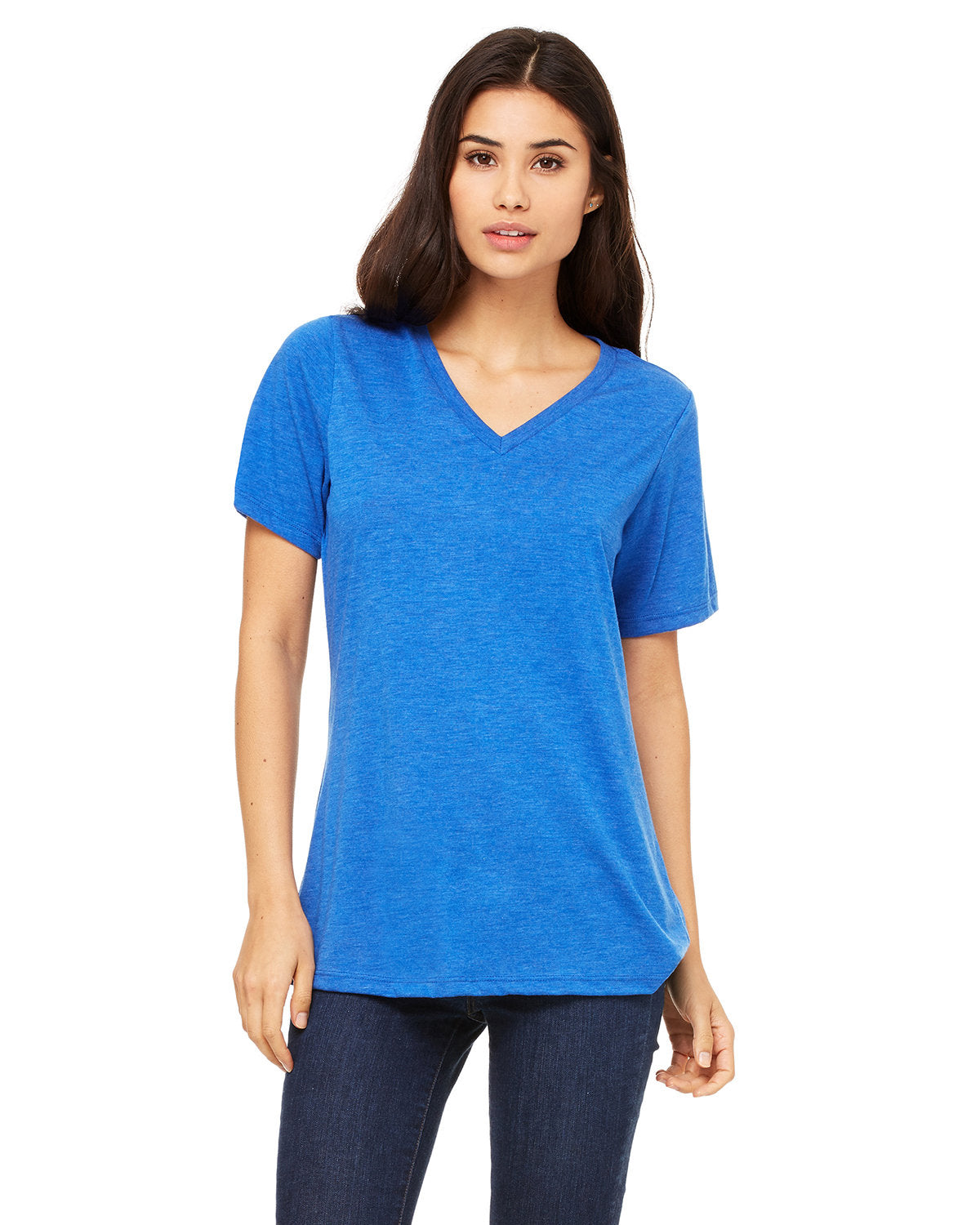 Bella + Canvas 6405 Women's Relaxed Fit Jersey V-Neck T-Shirt - Soft Cotton Tee for Casual Wear, Workout & Everyday Comfort