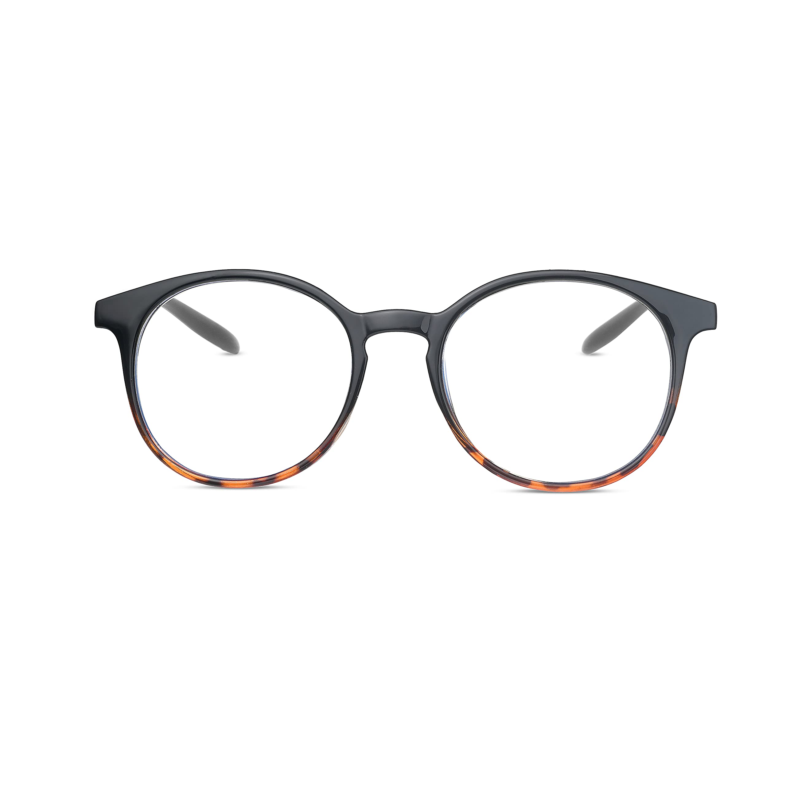 Blue Light Blocking Glasses for Computer & Gaming - UV Protection, Anti-Glare, Reduce Digital Eye Strain - Trendy Round Frame (Black Tortoise) - Perfect for Office Work, Online Classes & Nighttime Screen Use