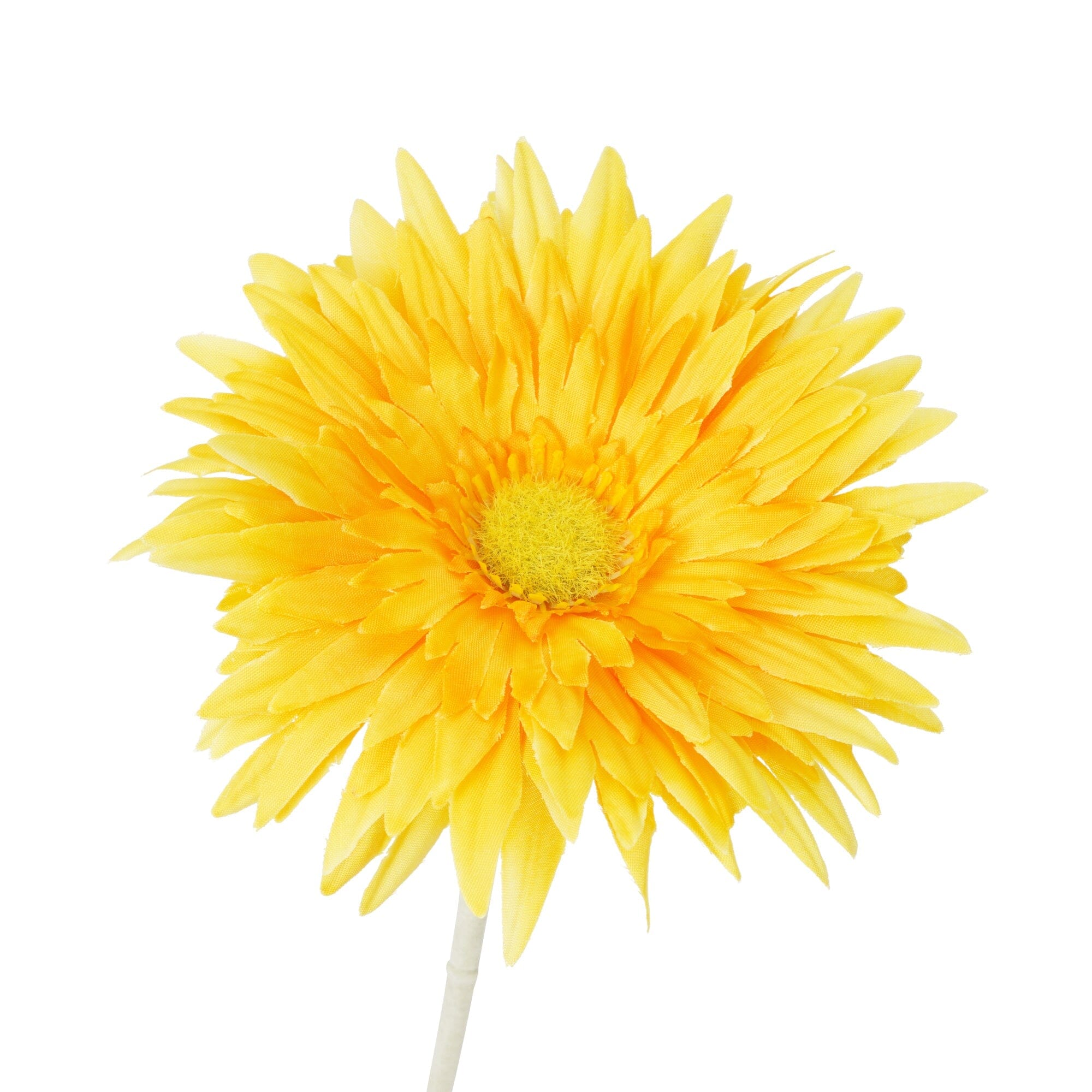 Artificial Gerbera Daisy Flowers - Small Yellow Fake Flowers for Home Decor, Wedding Centerpieces, and DIY Crafts