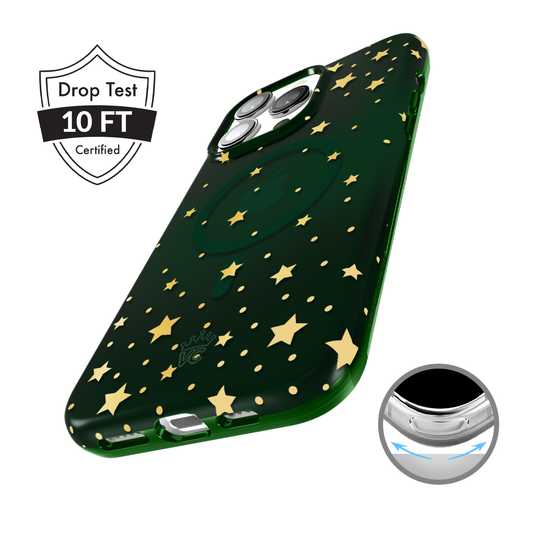 Evergreen Stars iPhone Case - Durable Protective Cover for iPhone 13/14/15 Pro Max - Slim Shockproof Design - Perfect for Outdoor Activities & Daily Use