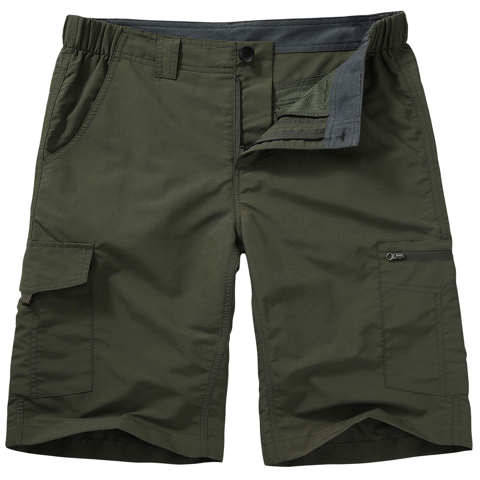 **Men's Quick-Dry Lightweight Hiking Cargo Shorts with Stretch Waist - Outdoor, Fishing & Travel Activewear for Adventure & Casual Wear**