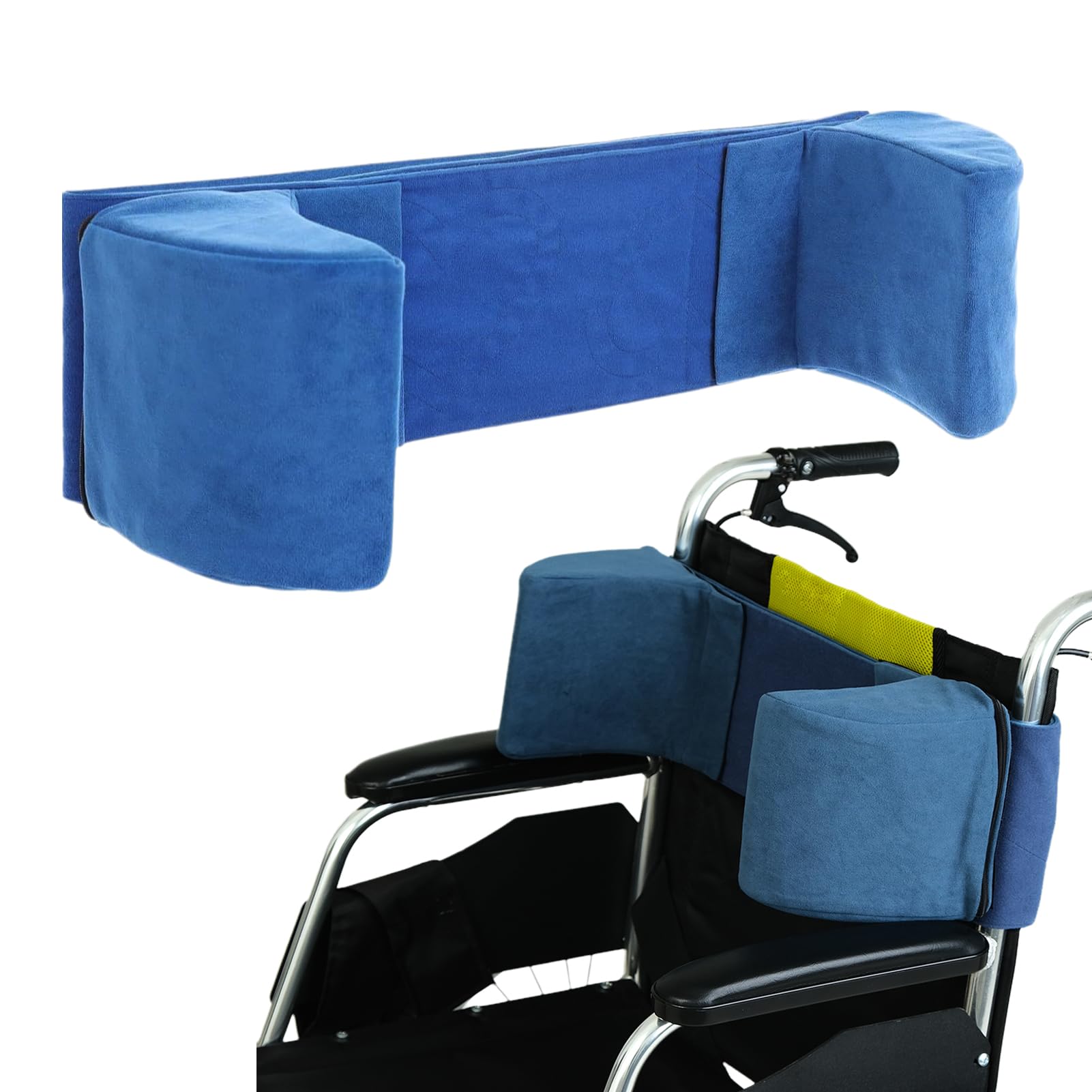 Adjustable Wheelchair Side Guards & Lateral Support Cushion - Ergonomic Wheelchair Wedge Back Cushion for Enhanced Comfort & Posture Support - Ideal for Elderly, Disabled & Rehabilitation Patients at Home or Healthcare Facilities