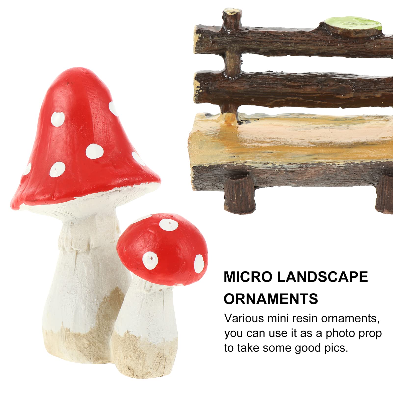 DOITOOL 5Pcs Resin Mushroom Figurines - Miniature Fairy Garden Decor, Terrarium Accessories, Jewelry Making Supplies for DIY Crafts, Home Decor, and Gift Giving - Perfect for Fairy Gardens, Terrariums, and Craft Projects