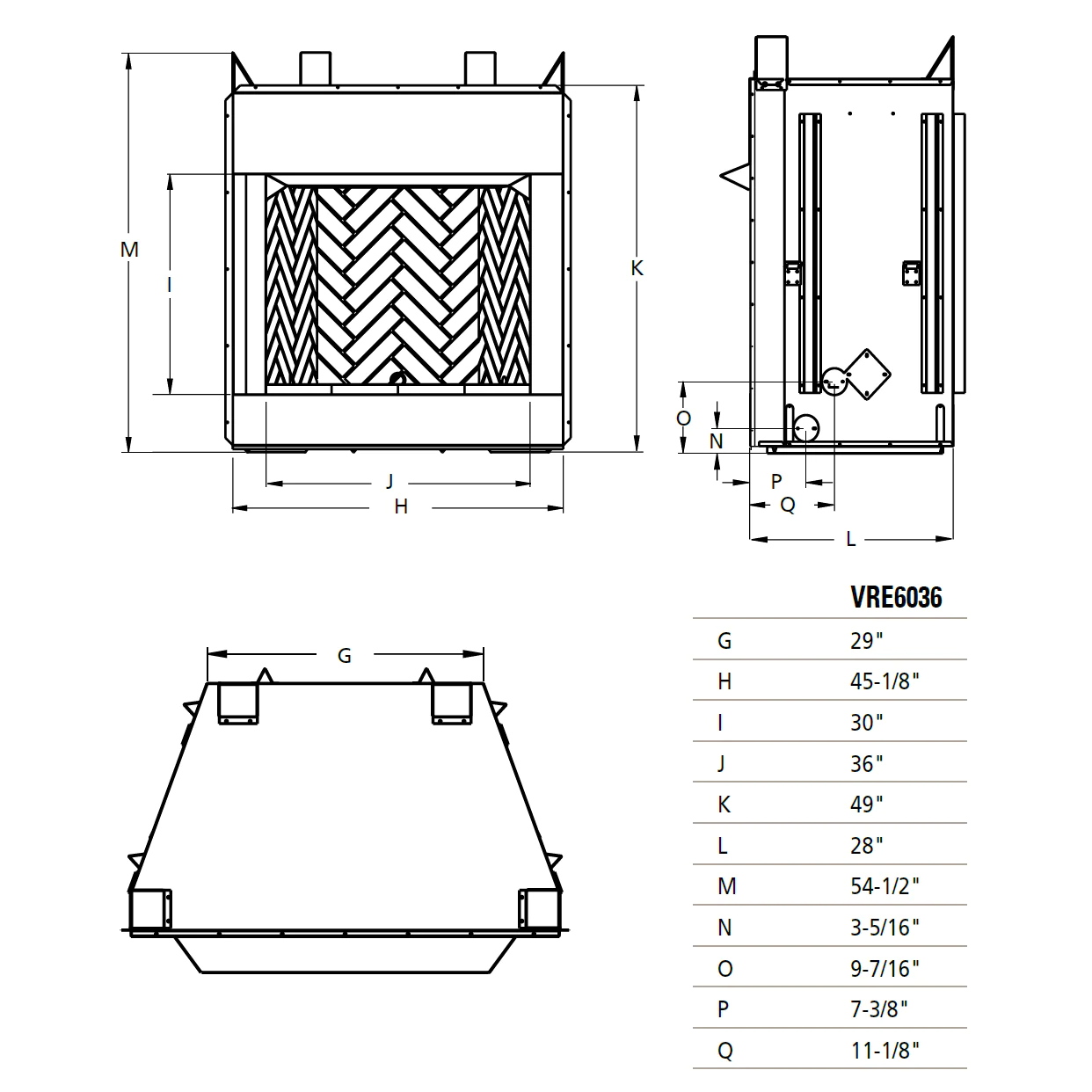 36 Inch Ventless Outdoor Gas Firebox - VRE6036 Masonry Fireplace for Patio, Deck, and Backyard Relaxation