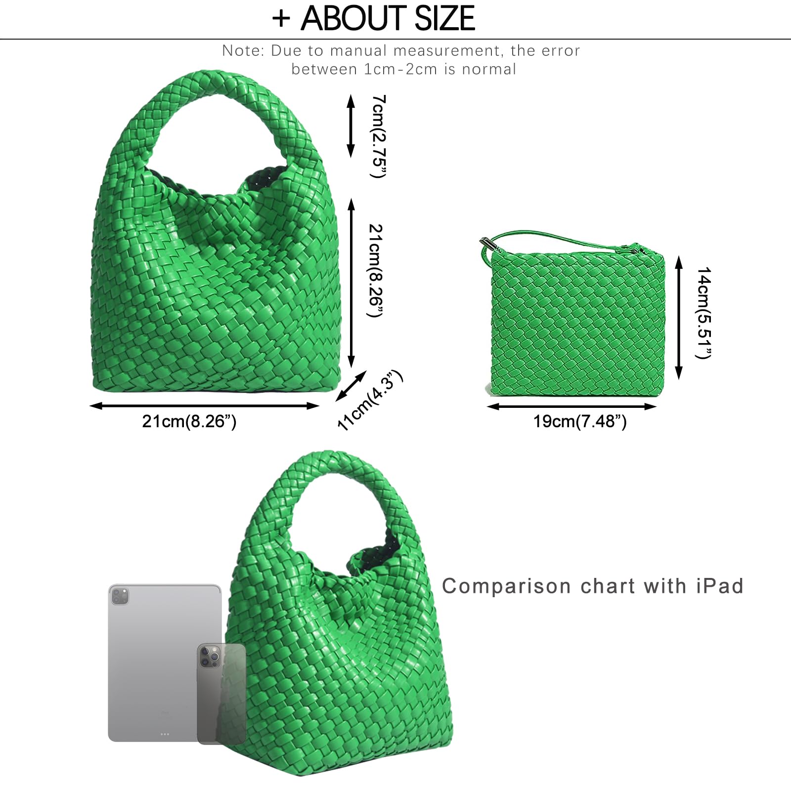 Eco-Friendly Vegan Leather Small Woven Handbag for Women - Cute Mini Hobo Tote, Clutch Purse & Crossbody Shoulder Bag | Perfect for Casual Outings, Beach Trips and Everyday Use