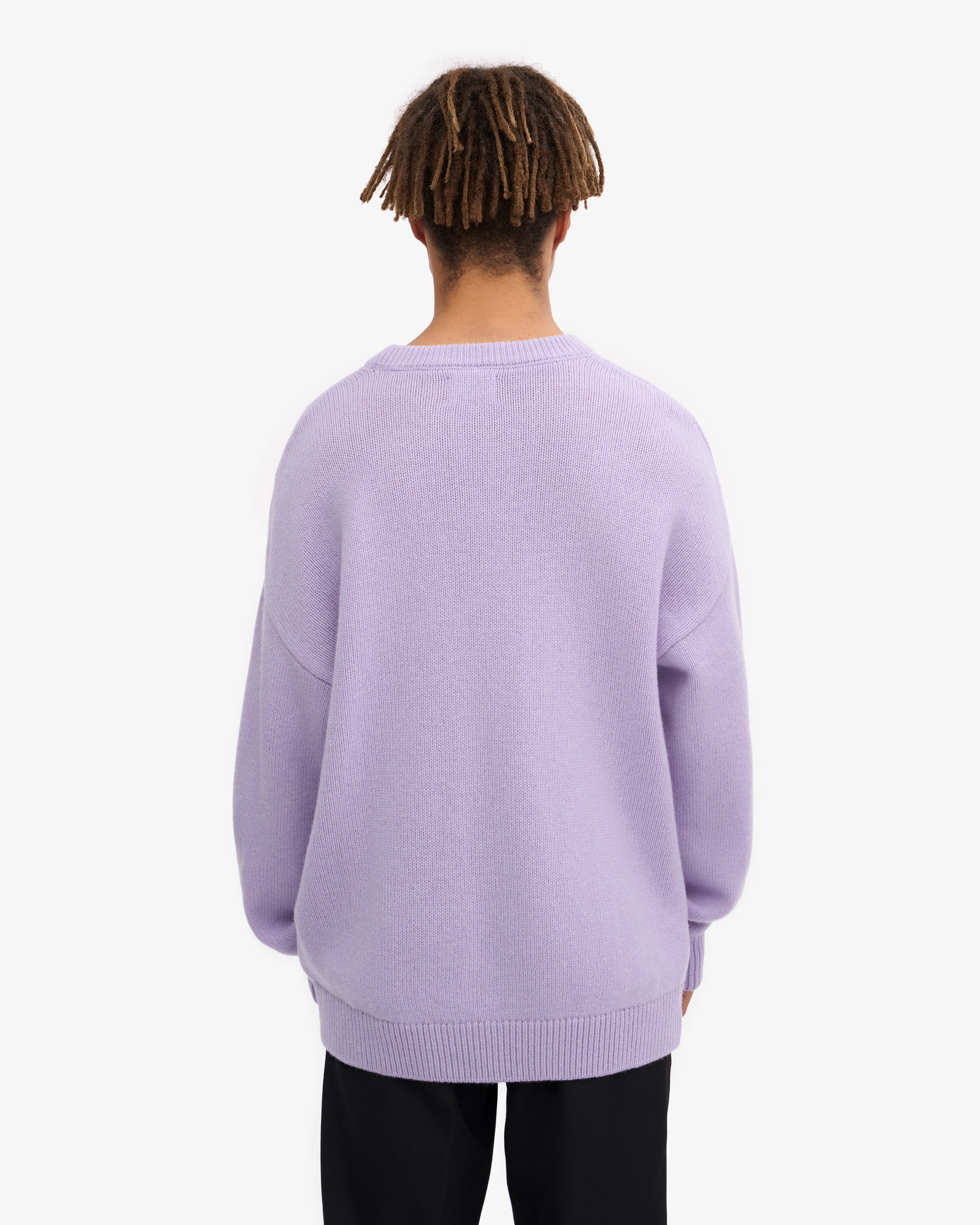 Premium Oversized Merino Wool Sweater - Ultra Soft Lavender Crewneck Pullover for Women | Cozy Winter Wear, Casual Outfits & Lounge Comfort
