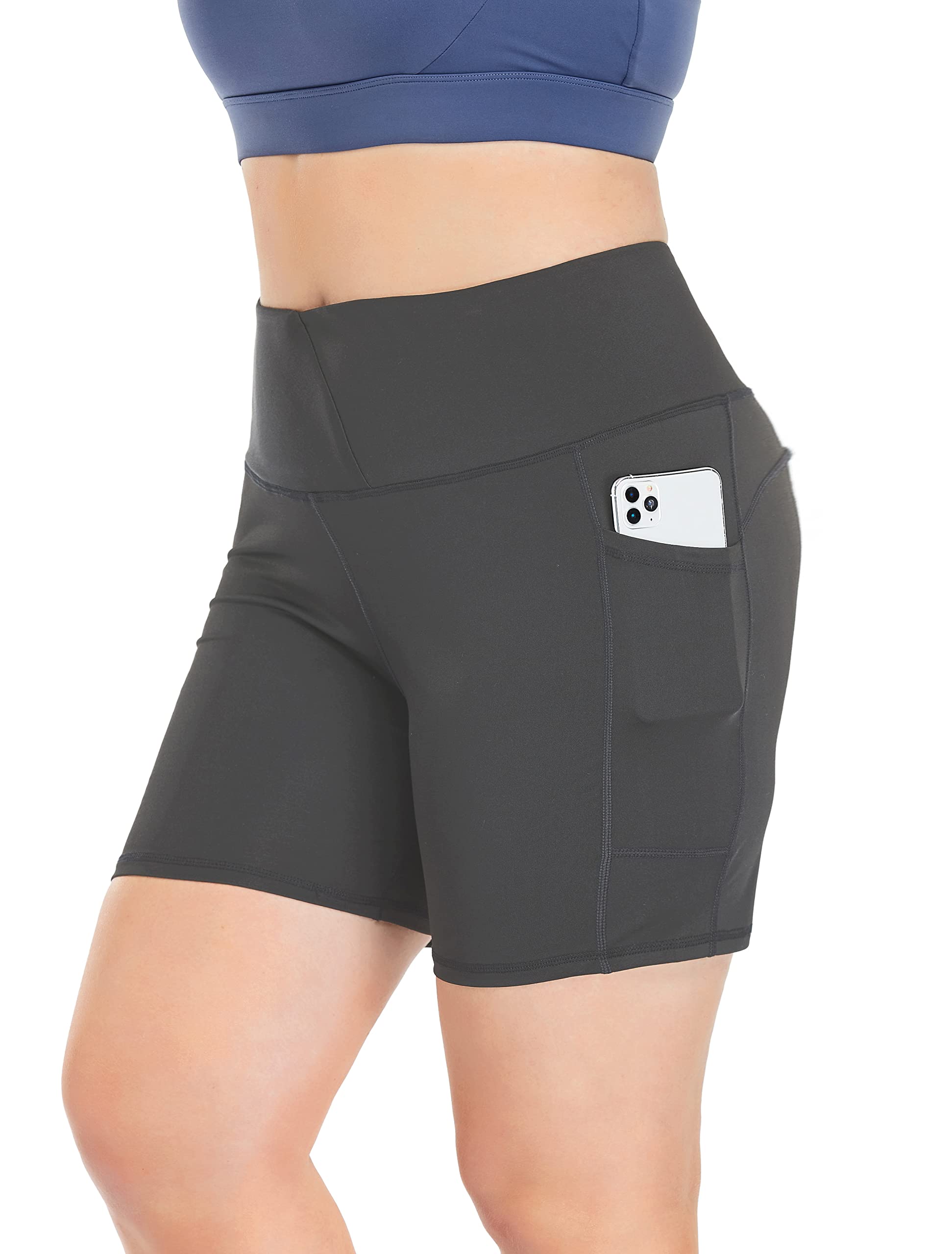 ZERDOCEAN Women's Plus Size High Waist Yoga Shorts 5