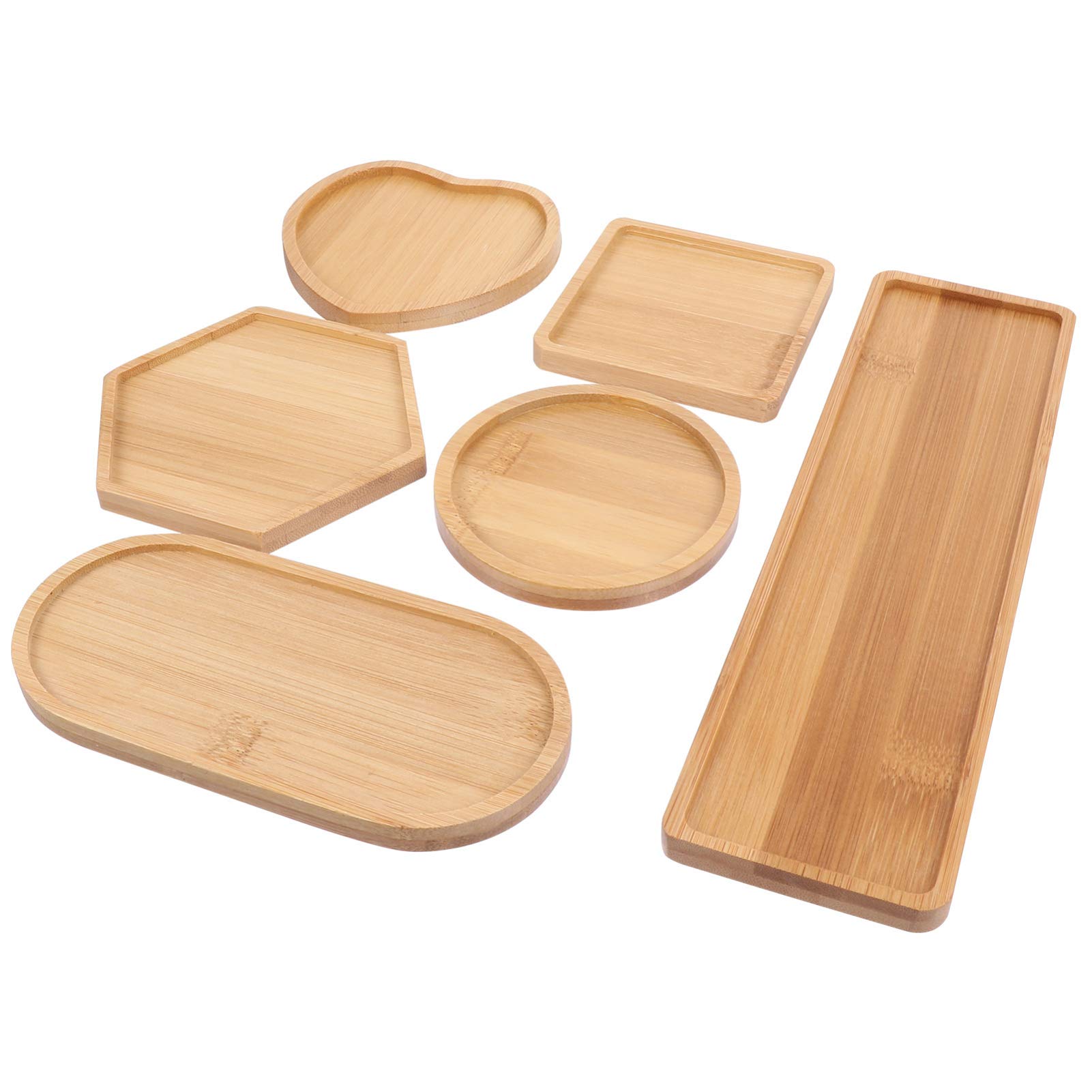 EXCEART 6-Piece DIY Mosaic Wooden Tray Set - Handmade Fillable Serving Trays, Coasters & Plant Pot Mats for Creative Crystal Crafts - Perfect for Home Decor, Gift Making & DIY Art Projects