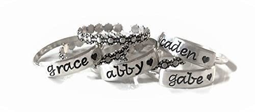 Personalized Name Ring for Mom - Custom Initial Stackable Ring for Women, Mother's Day Gift from Daughter, Grandma, Wedding, Bridesmaid, Graduation, Sister Matching Jewelry - Perfect for Stacking, Everyday Wear & Special Occasions