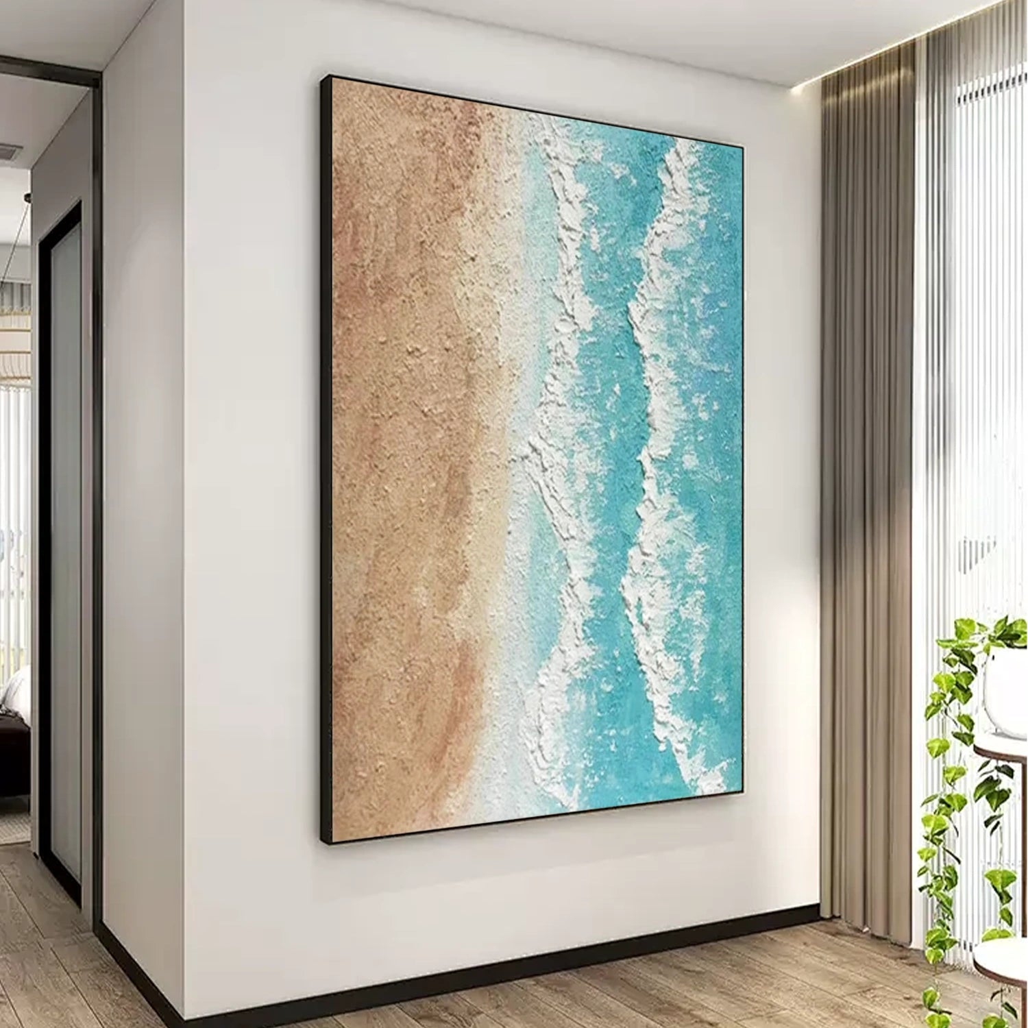 Ocean and Sky Painting #OS 228 - Handmade Canvas Wall Art for Home & Office Decor - Perfect for Living Room, Bedroom, or Office Wall Decor