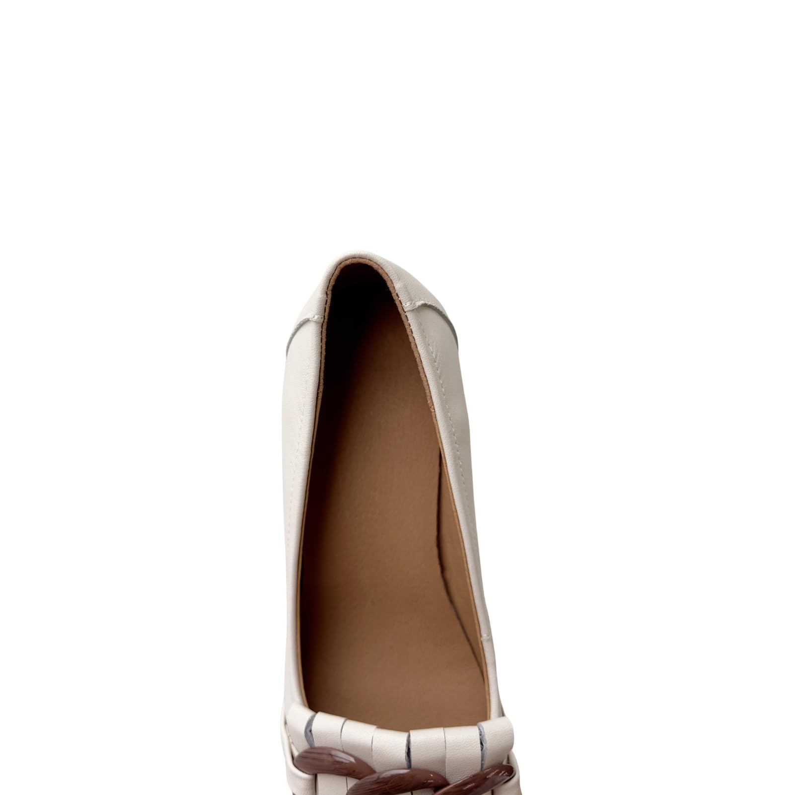 TinaCus Women's Genuine Leather Retro Loafers - Square Toe Handmade Tassel Shoes with Chain & Chunky Heel | Comfortable Casual & Office Wear for Women